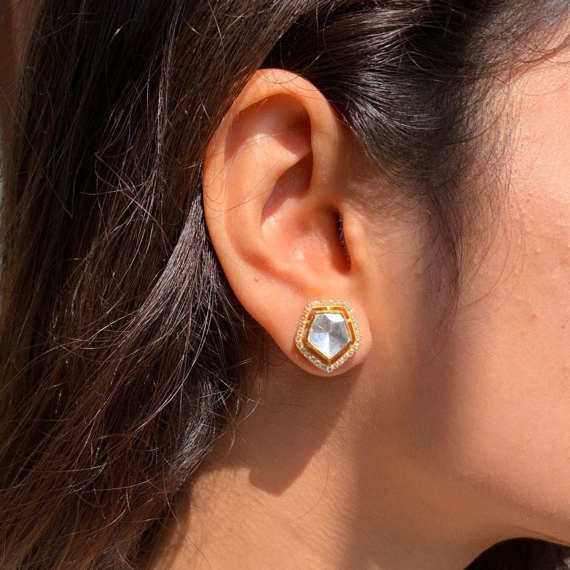 Pentagon Polki Earrings
