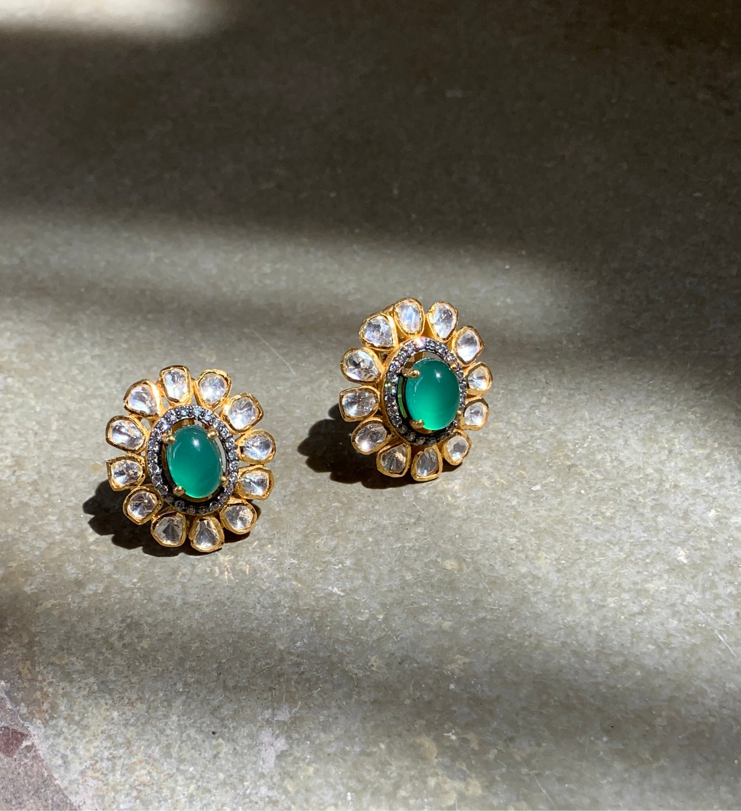 Emerald Polki Earrings