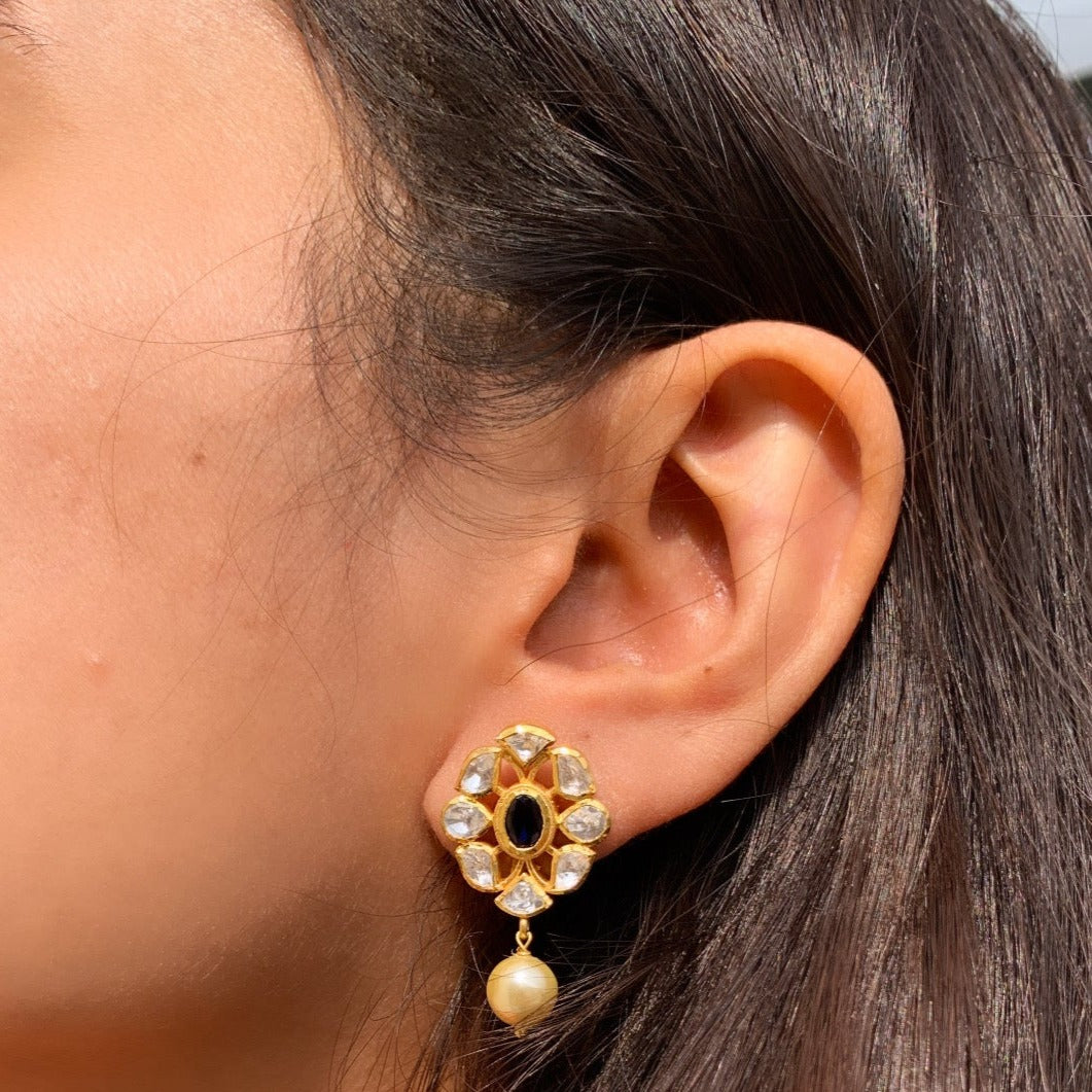 Blue Roheen Pearl Earrings