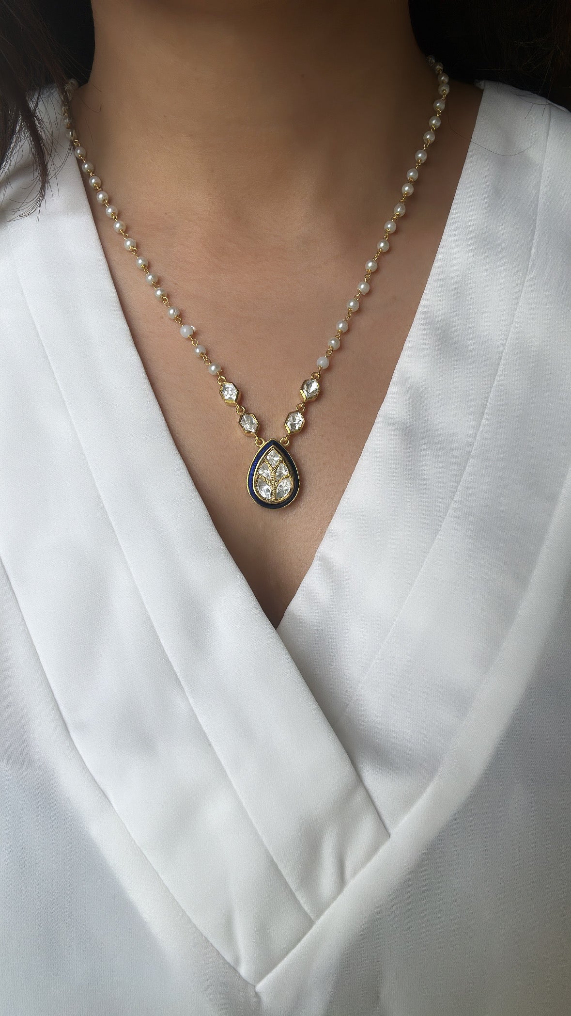 Blue Meena Pendant