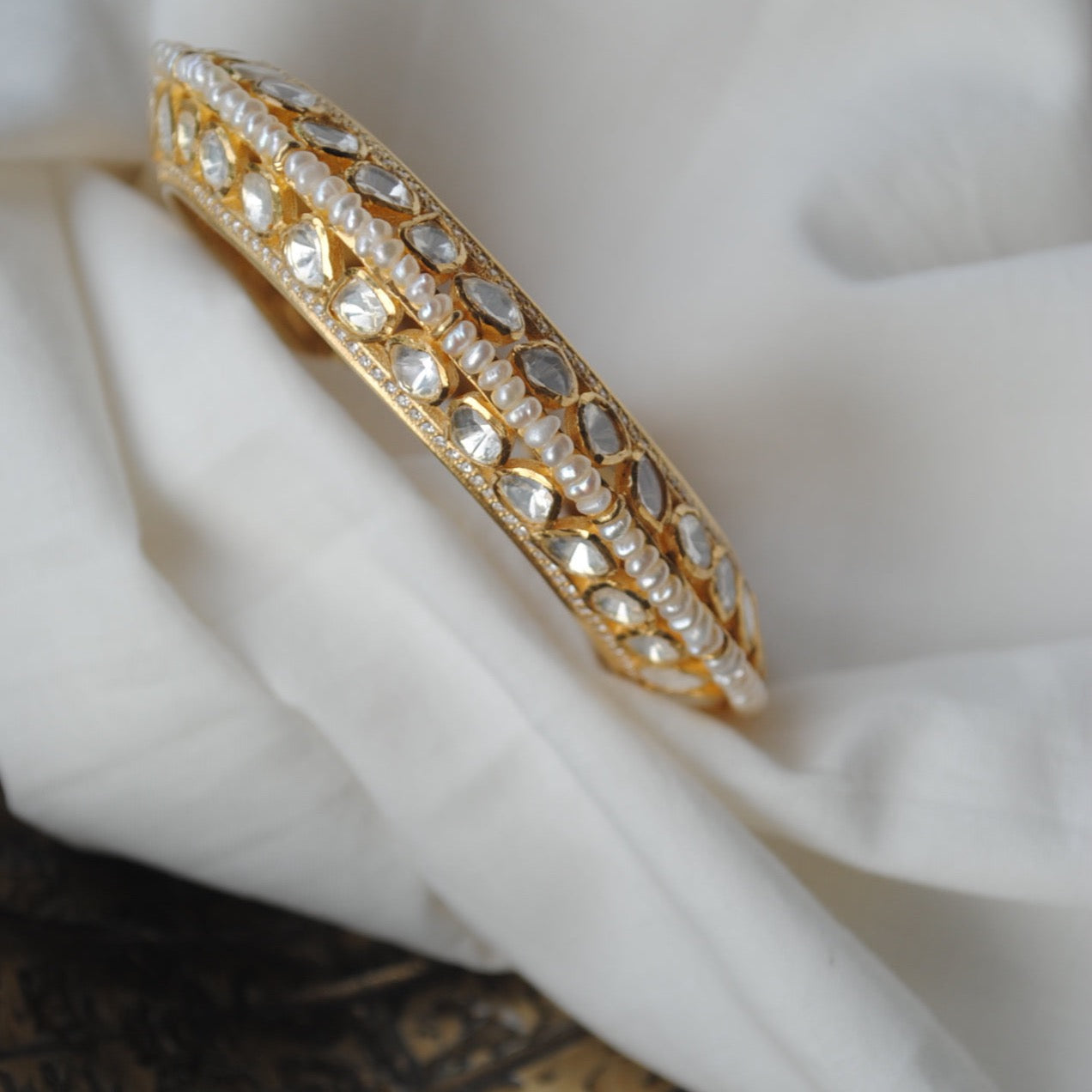 Polki Pearl Bangle