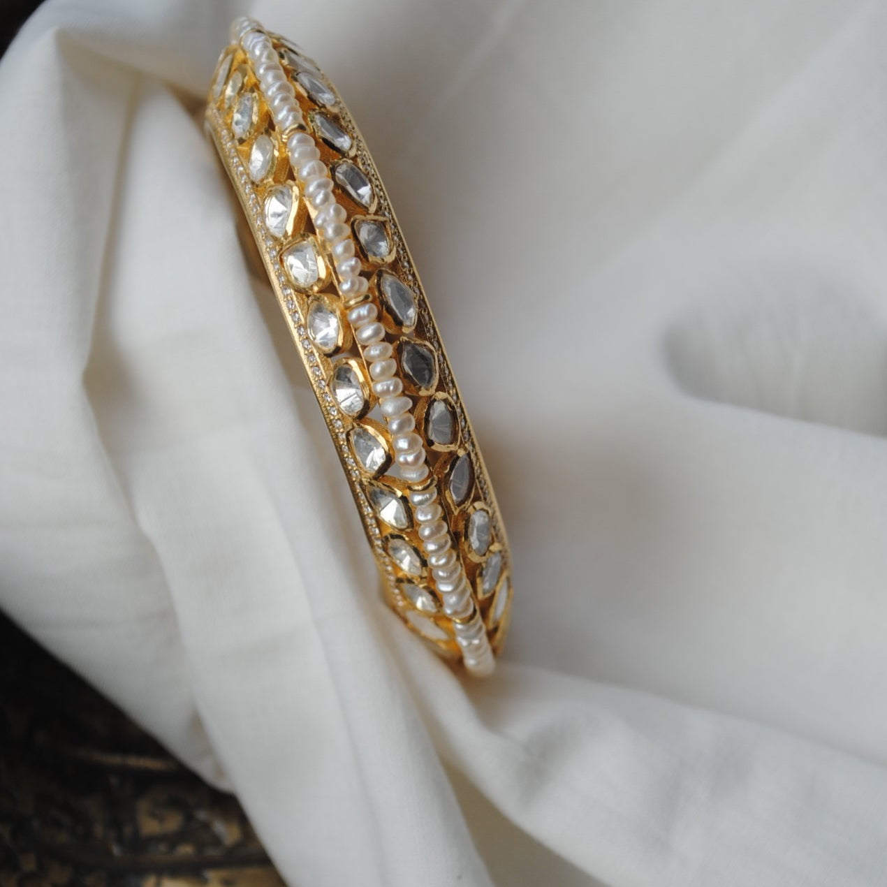 Polki Pearl Bangle