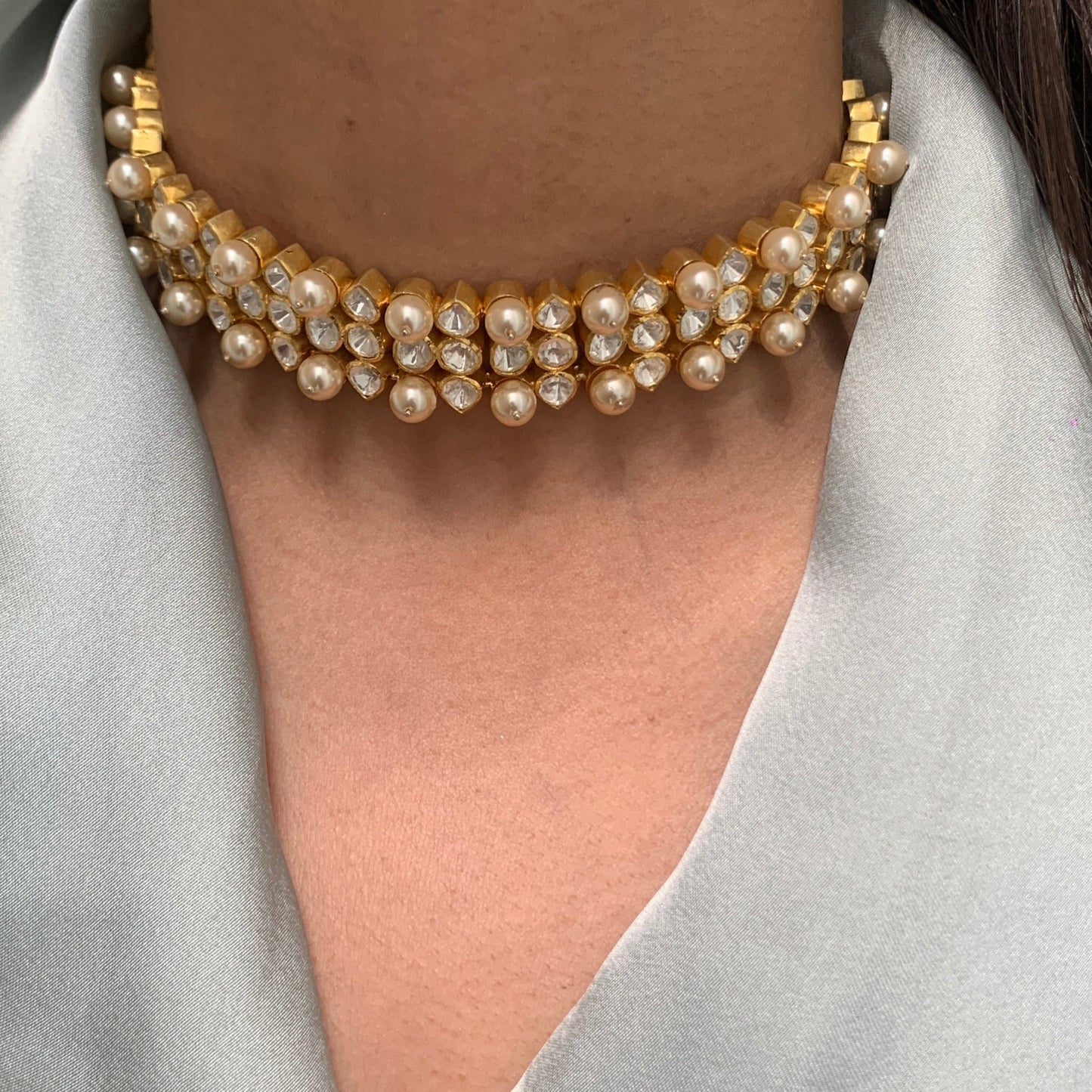Pearl Polki Choker