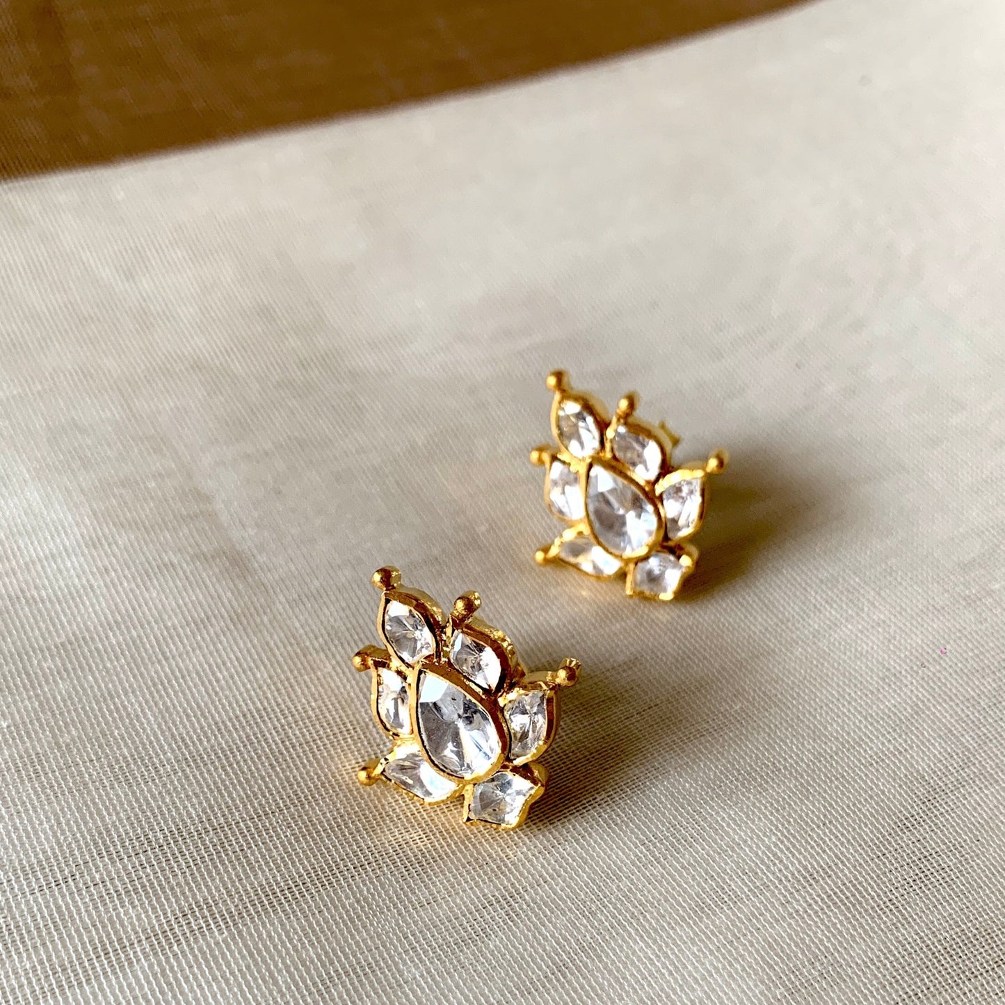 Lotus Polki Earrings