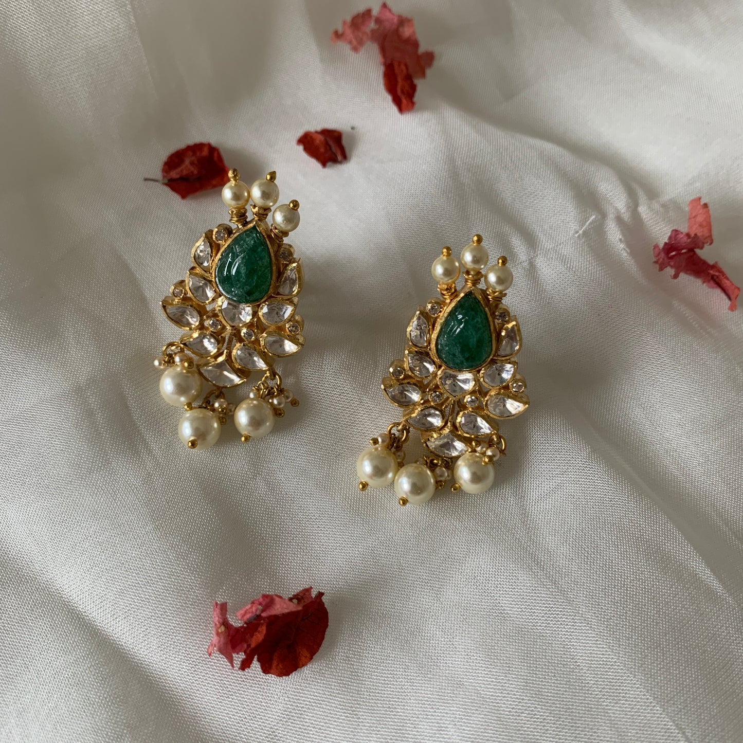 Malika Polki Pearl Earrings