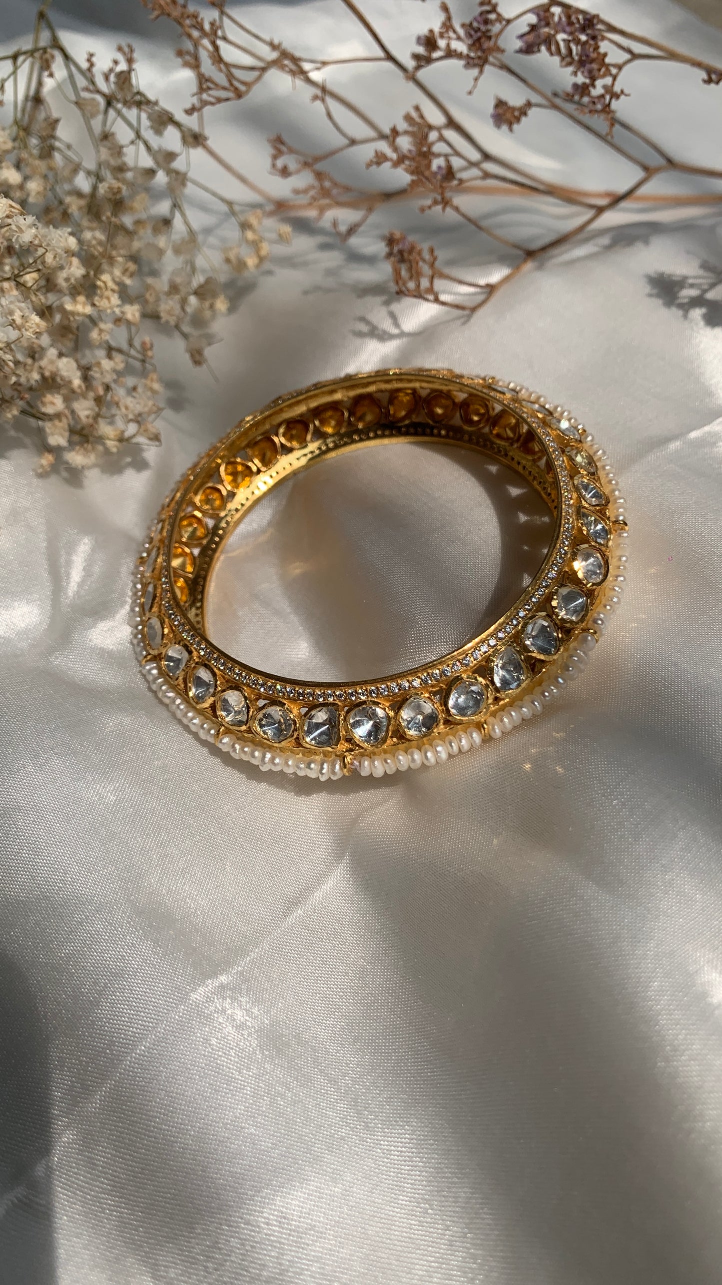 Polki Pearl Bangle