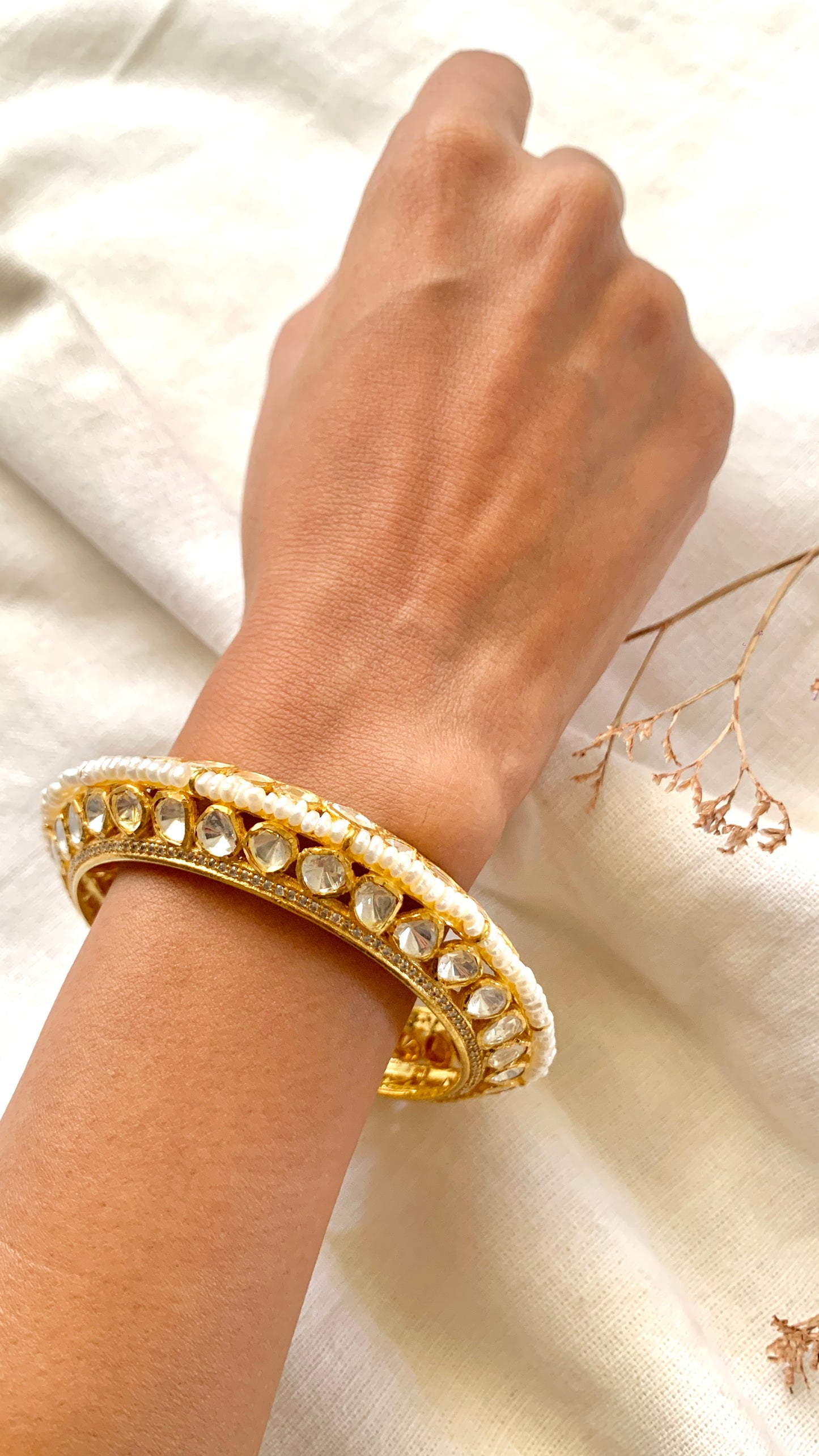 Polki Pearl Bangle