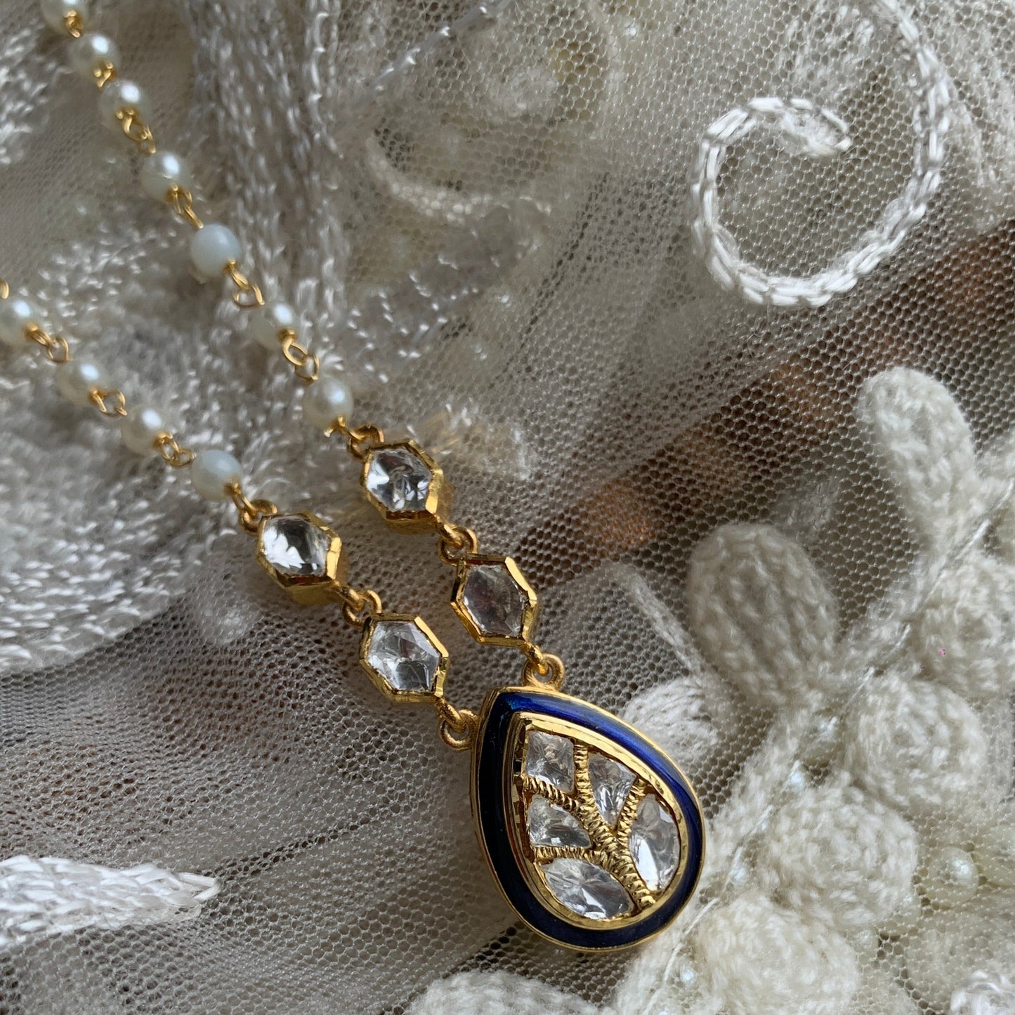 Blue Meena Pendant