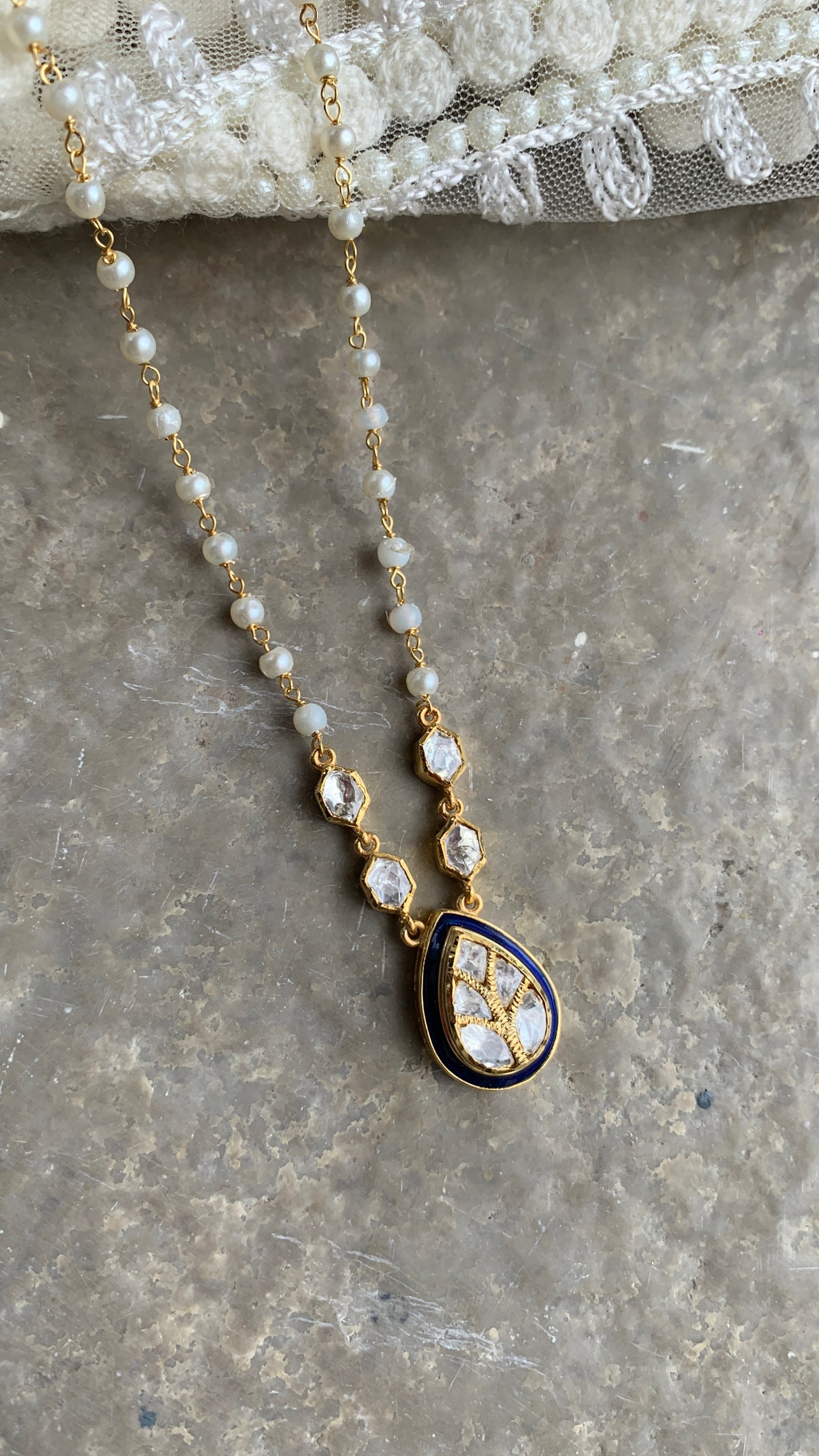 Blue Meena Pendant