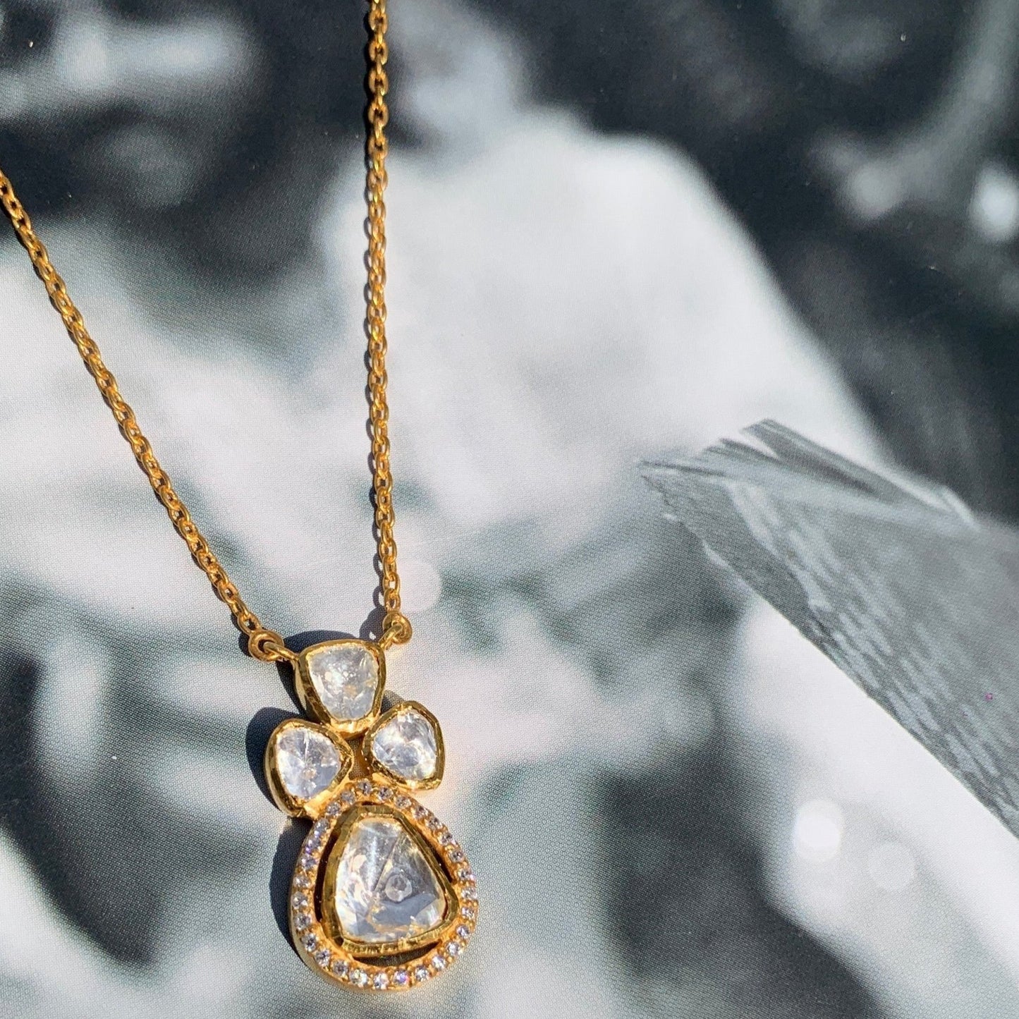 Triangle Polki Pendent