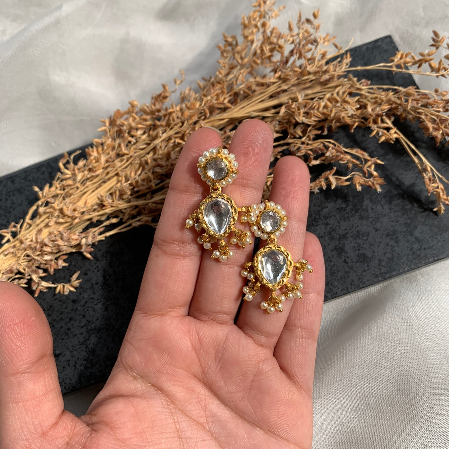 Pearl Small Jhumkis Earrings