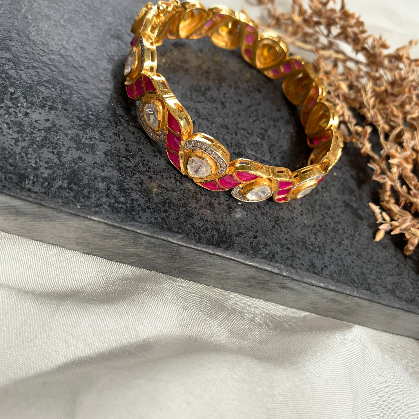 Kaari Ruby Polki Bangle