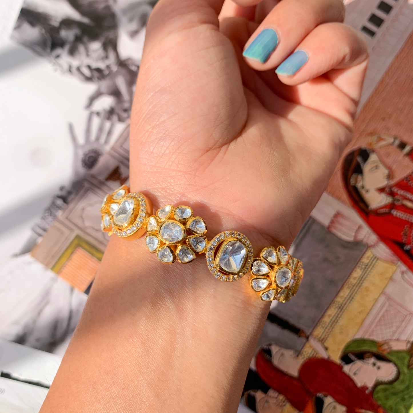 Floral Polki Bangle