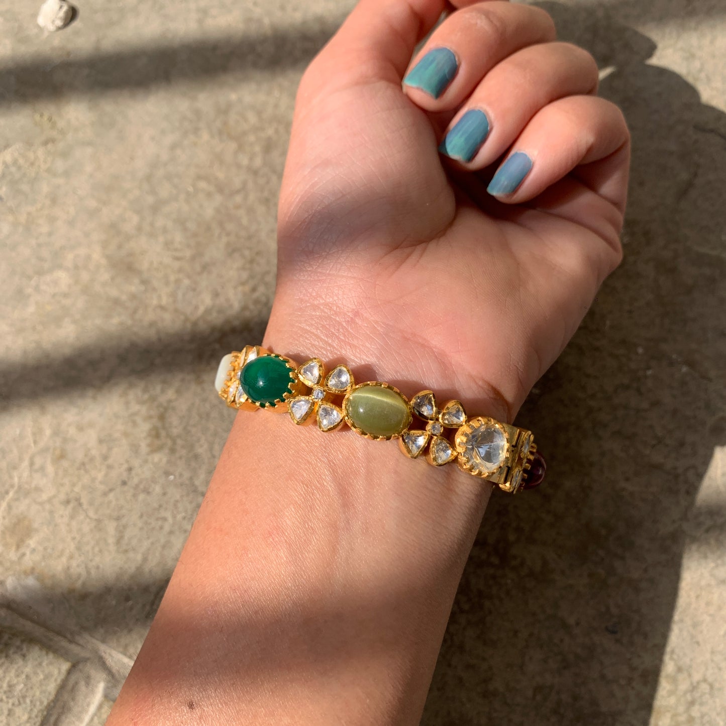 Navratan Polki Bangle