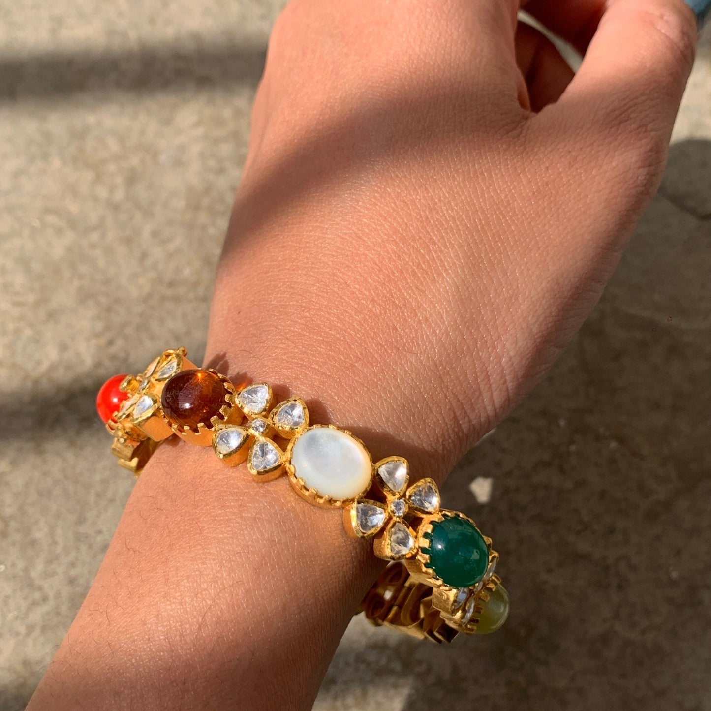 Navratan Polki Bangle