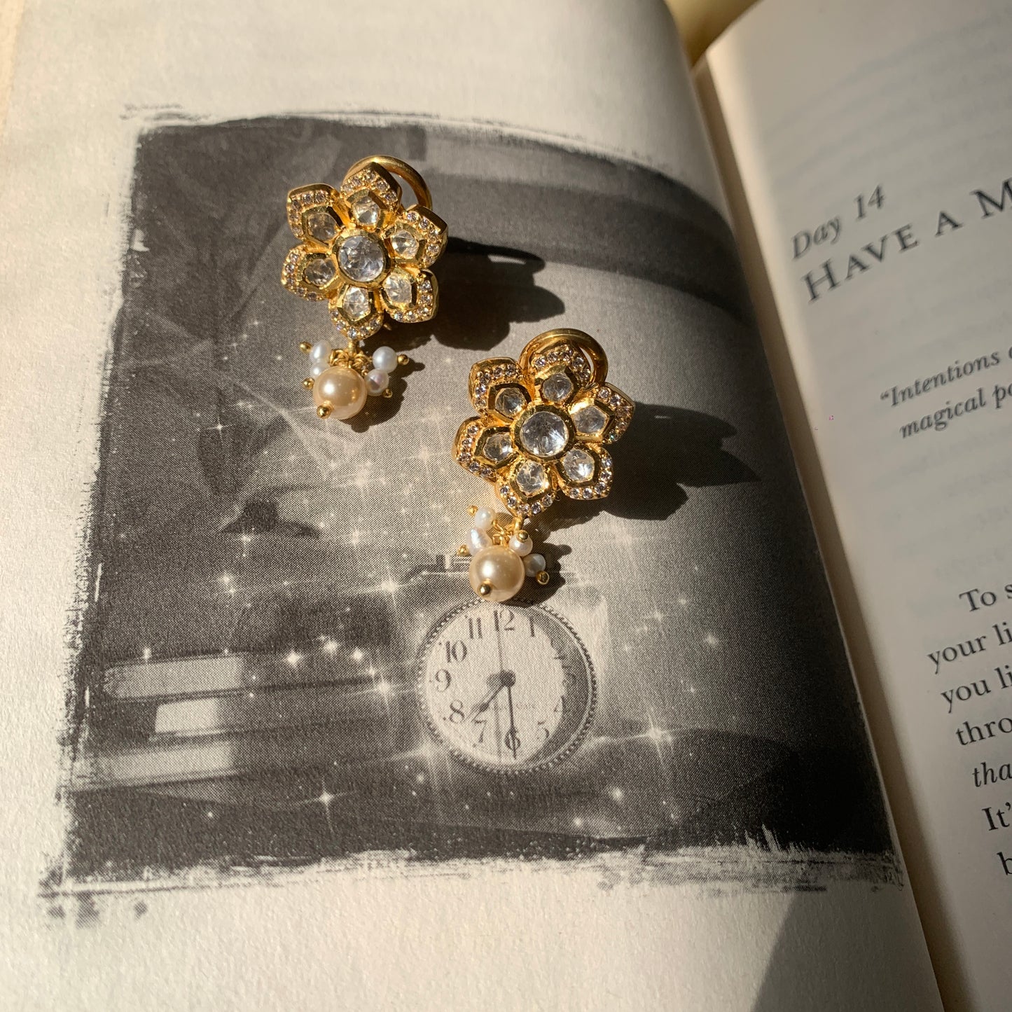 Flower Cut Polki Earrings