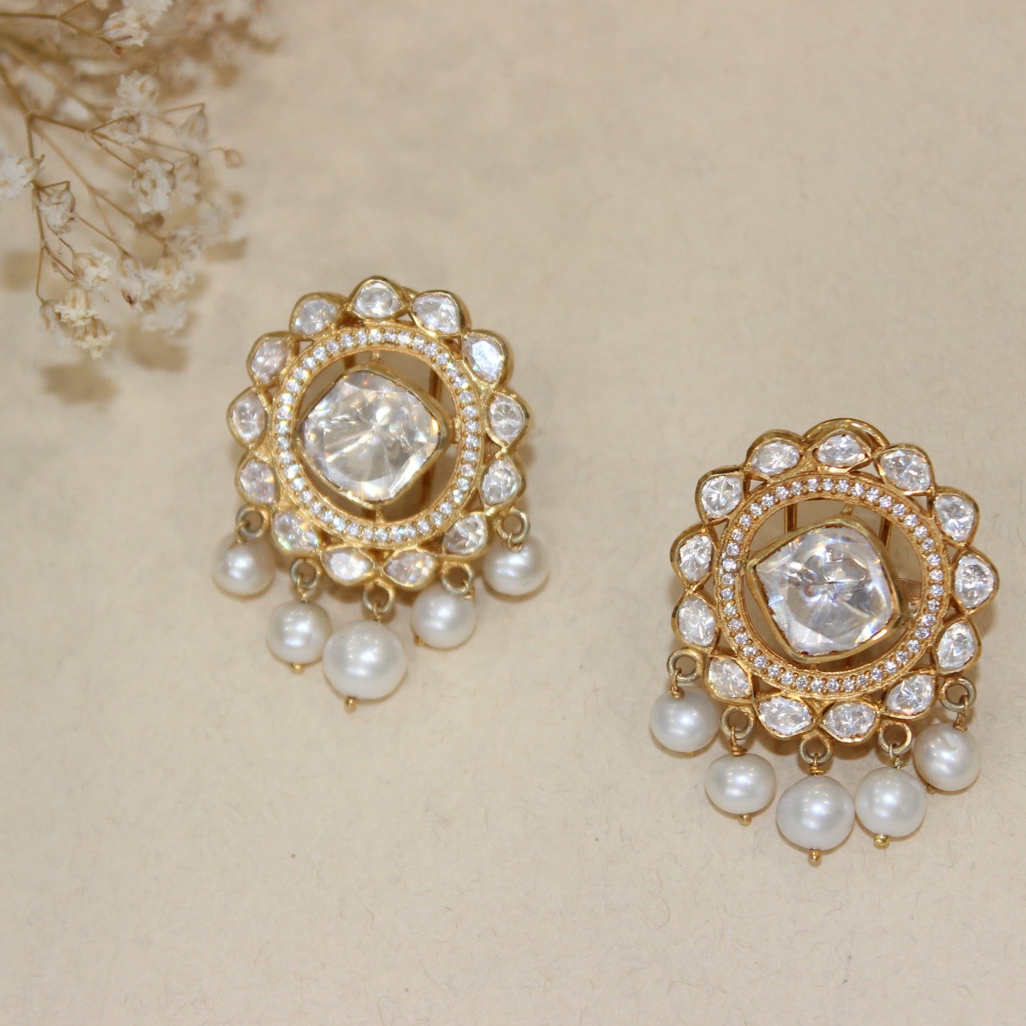 Fancy Solitaire Polki Studs