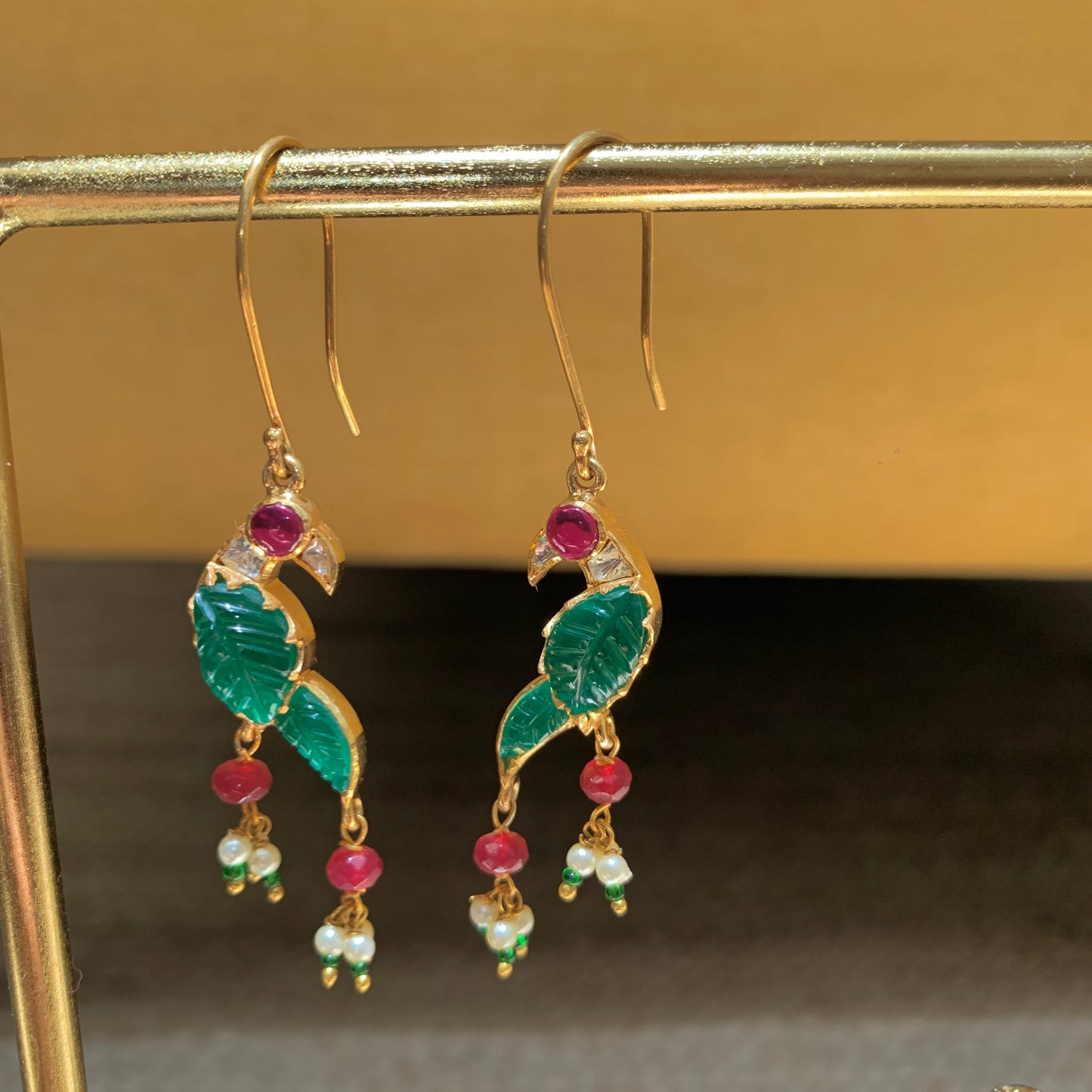 Carved Bird Earrings