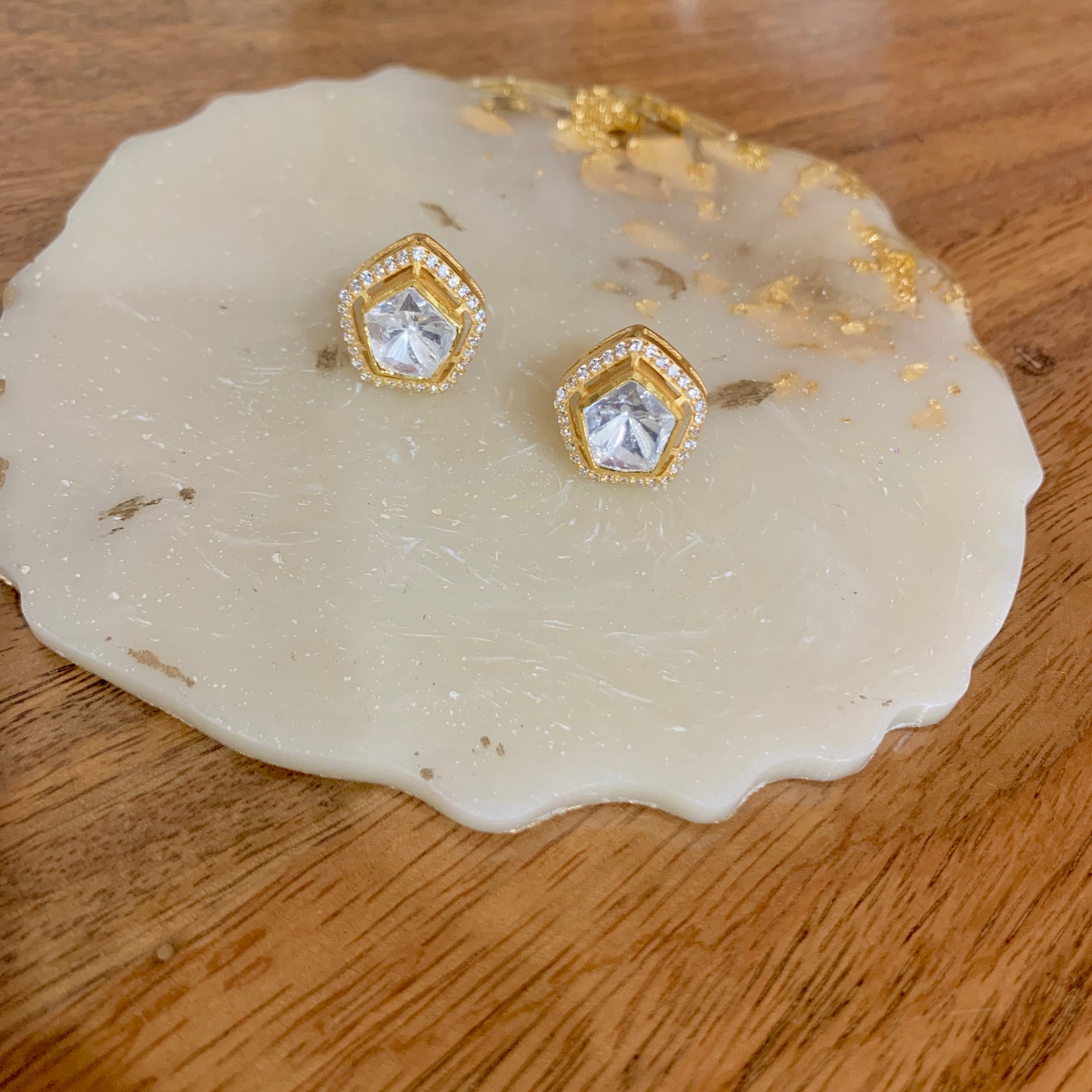 Pentagon Polki Earrings