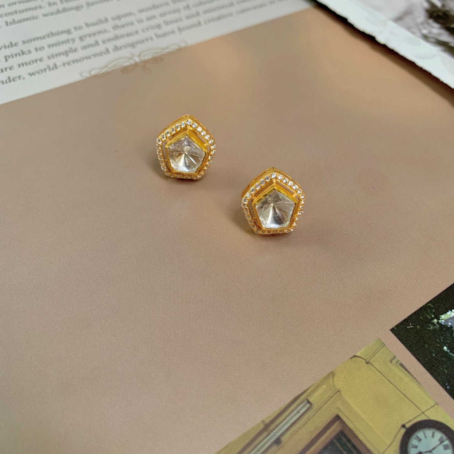 Pentagon Polki Earrings