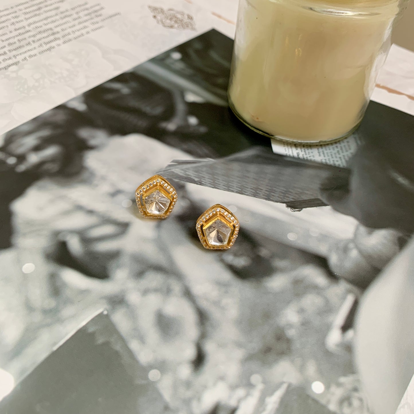 Pentagon Polki Earrings