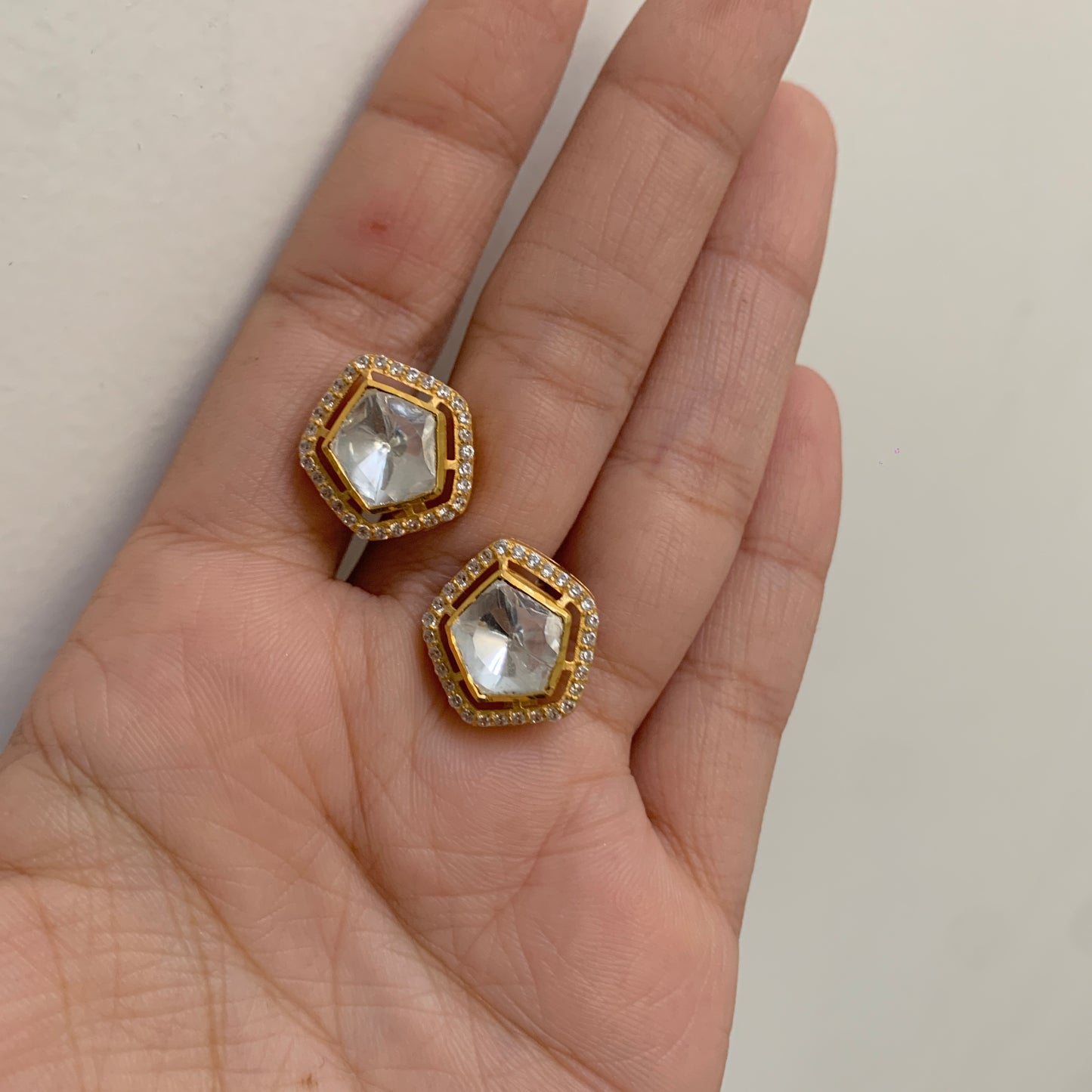 Pentagon Polki Earrings
