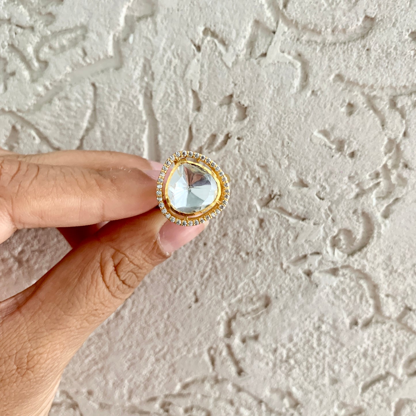 Classic Solitaire Polki Ring