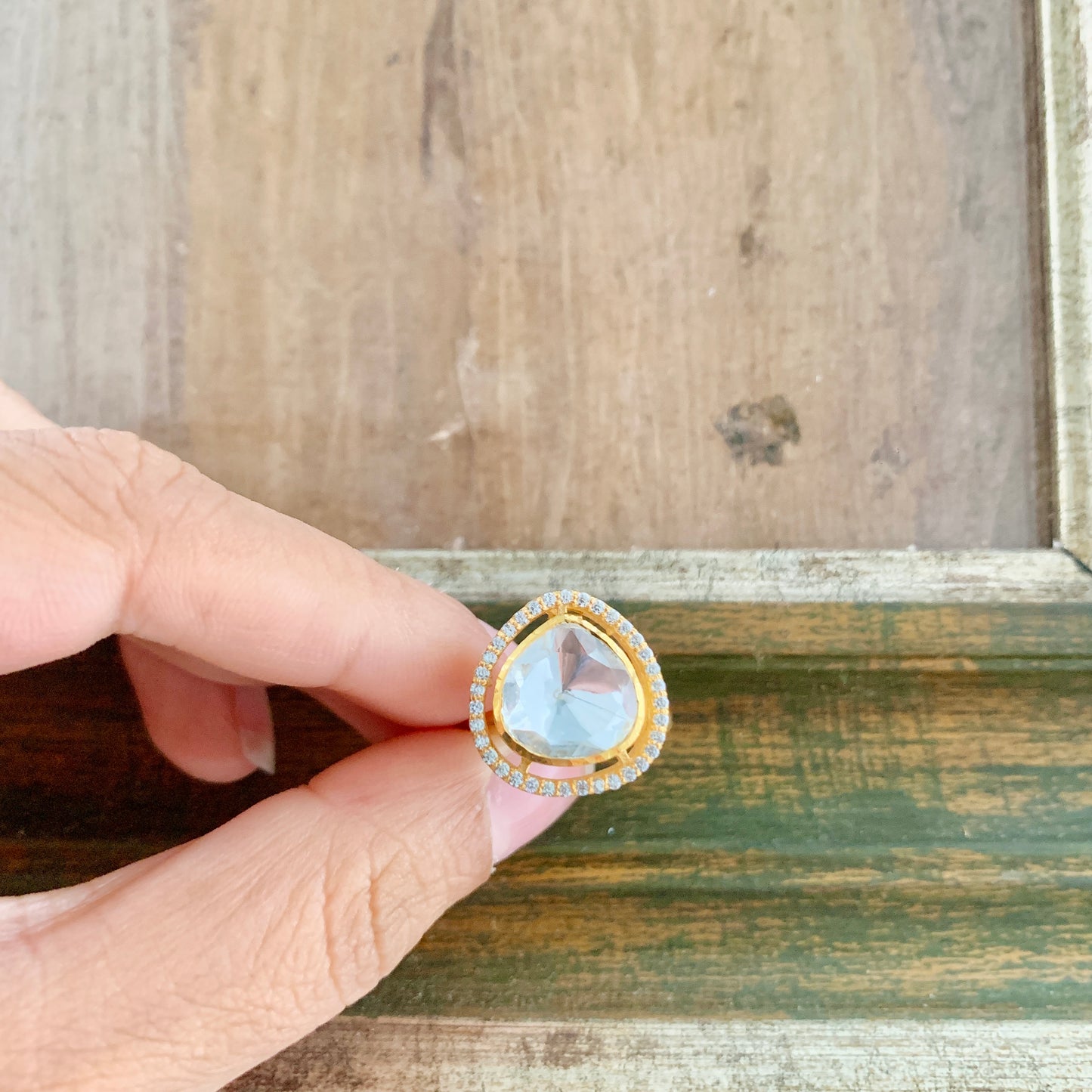 Classic Solitaire Polki Ring
