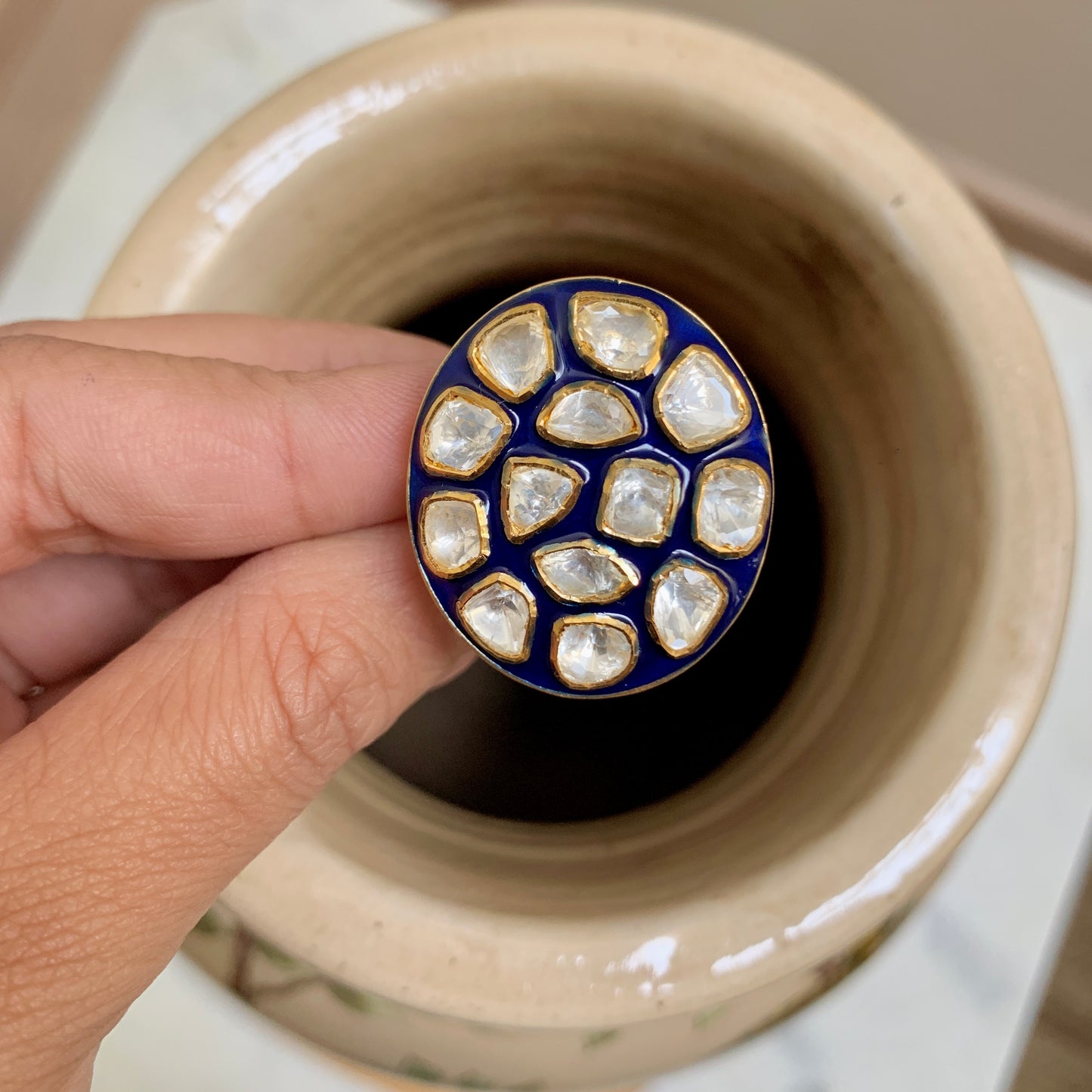 Blue Meena Ring