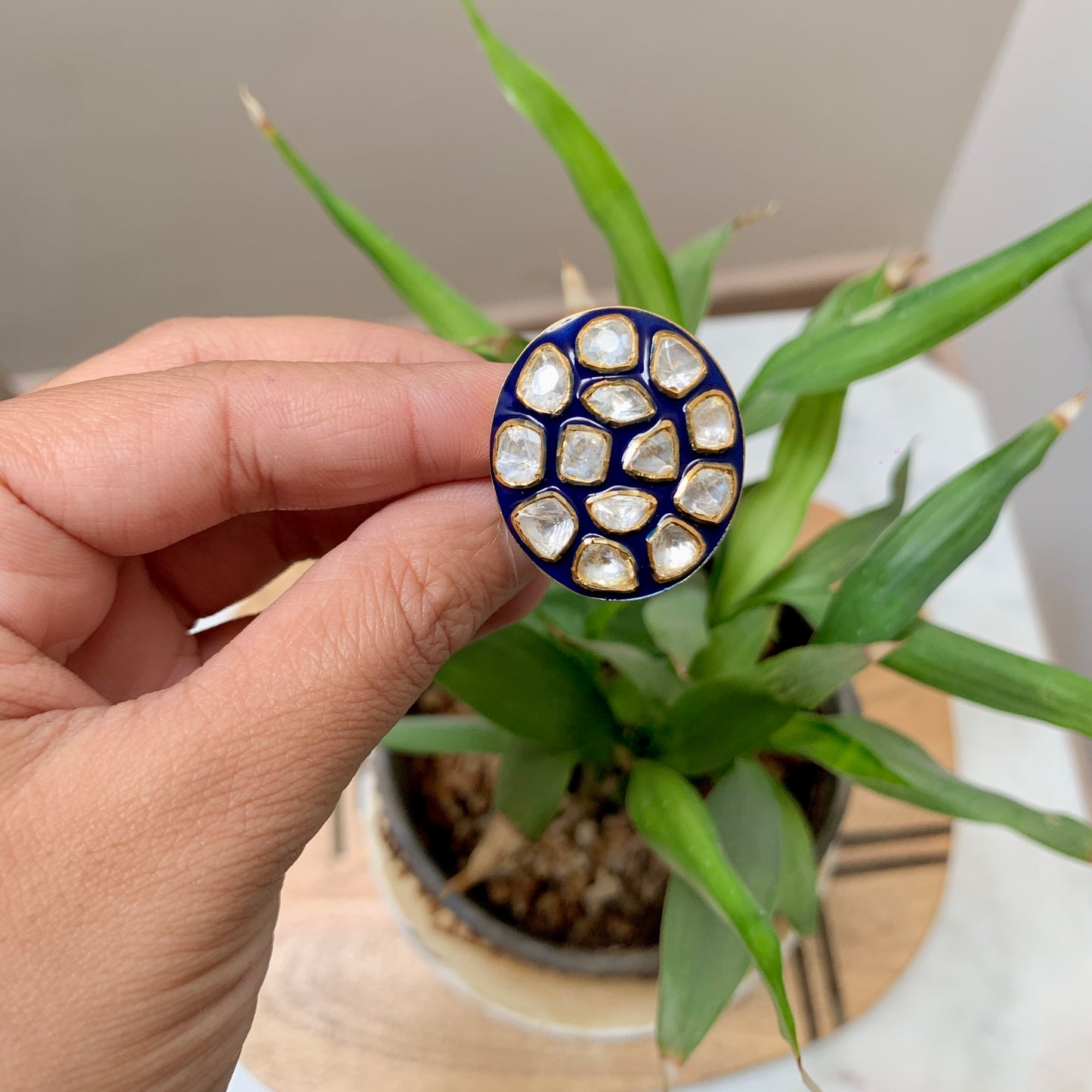 Blue Meena Ring