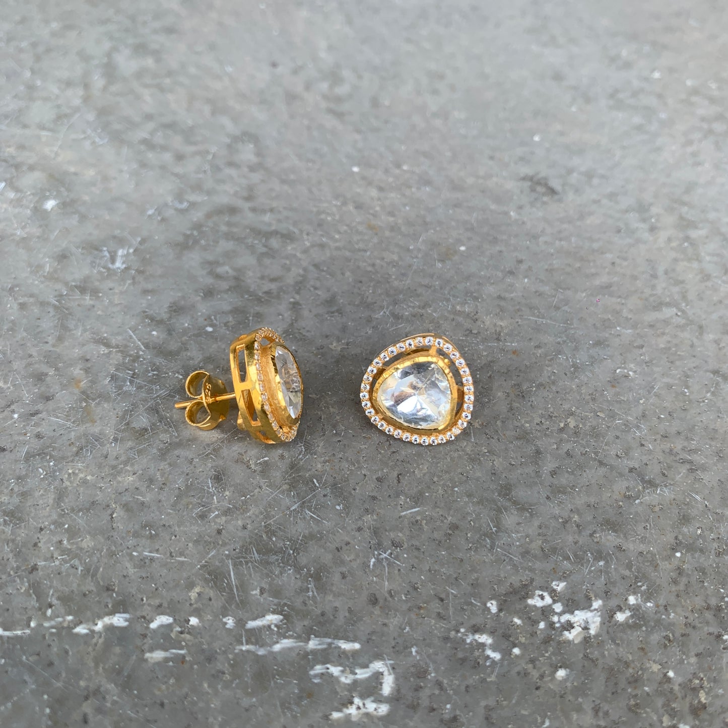 Solitaire Polki Studs