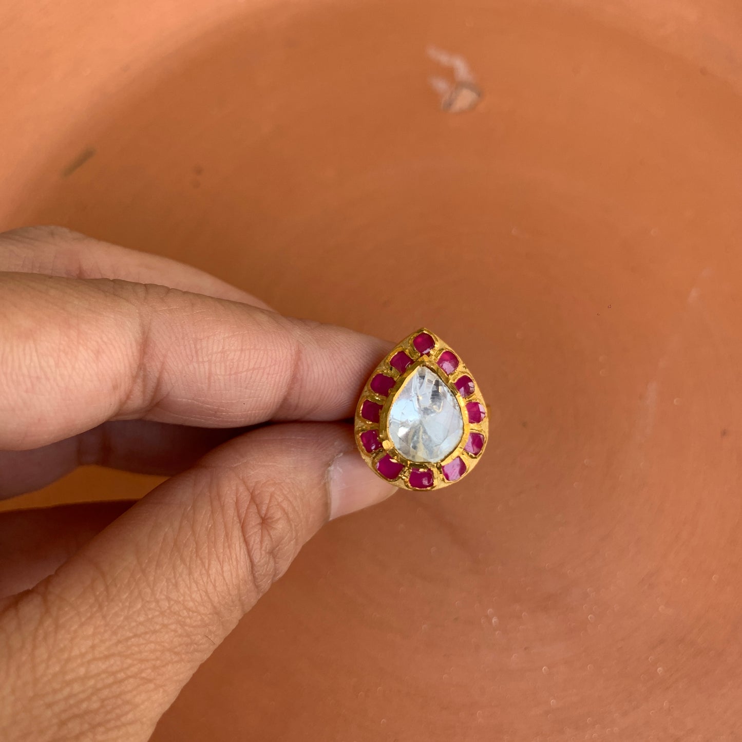 Ruby Polki Ring