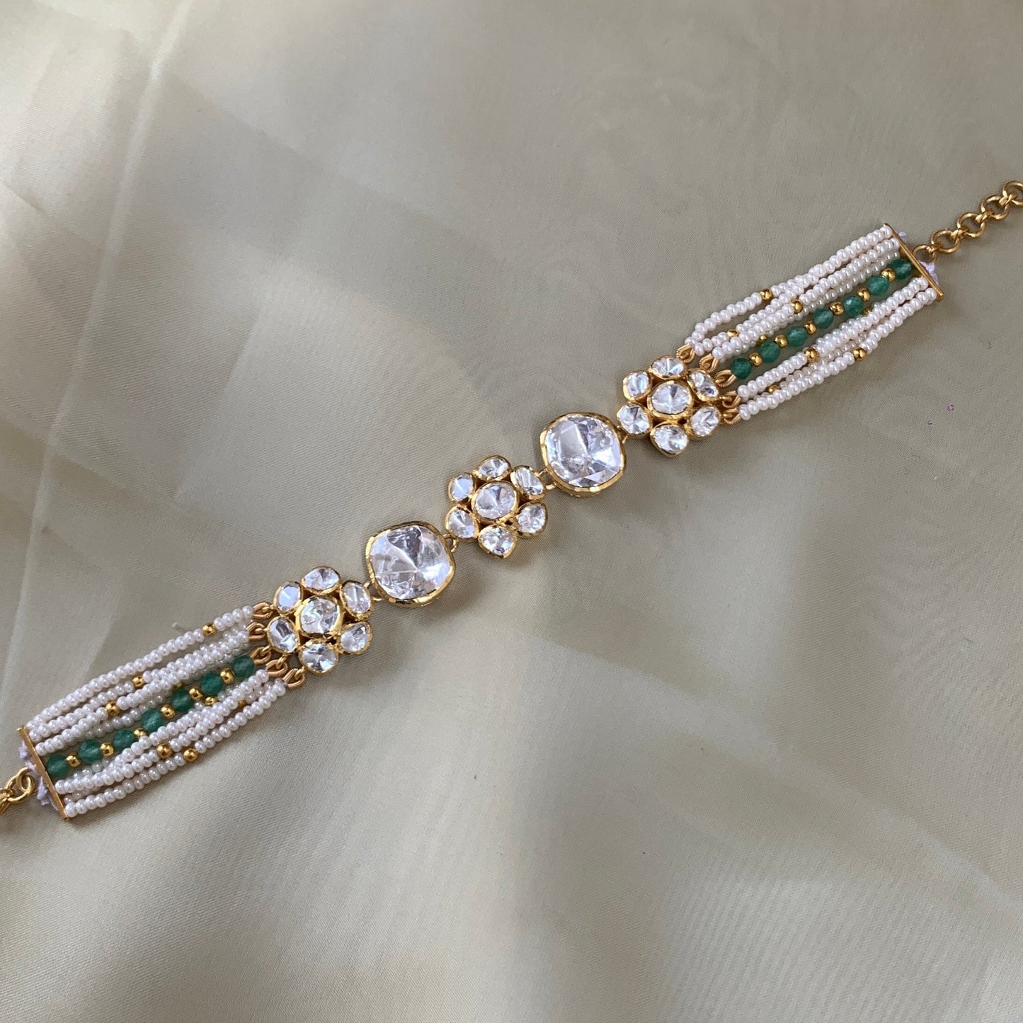 Flower Polki Bracelet