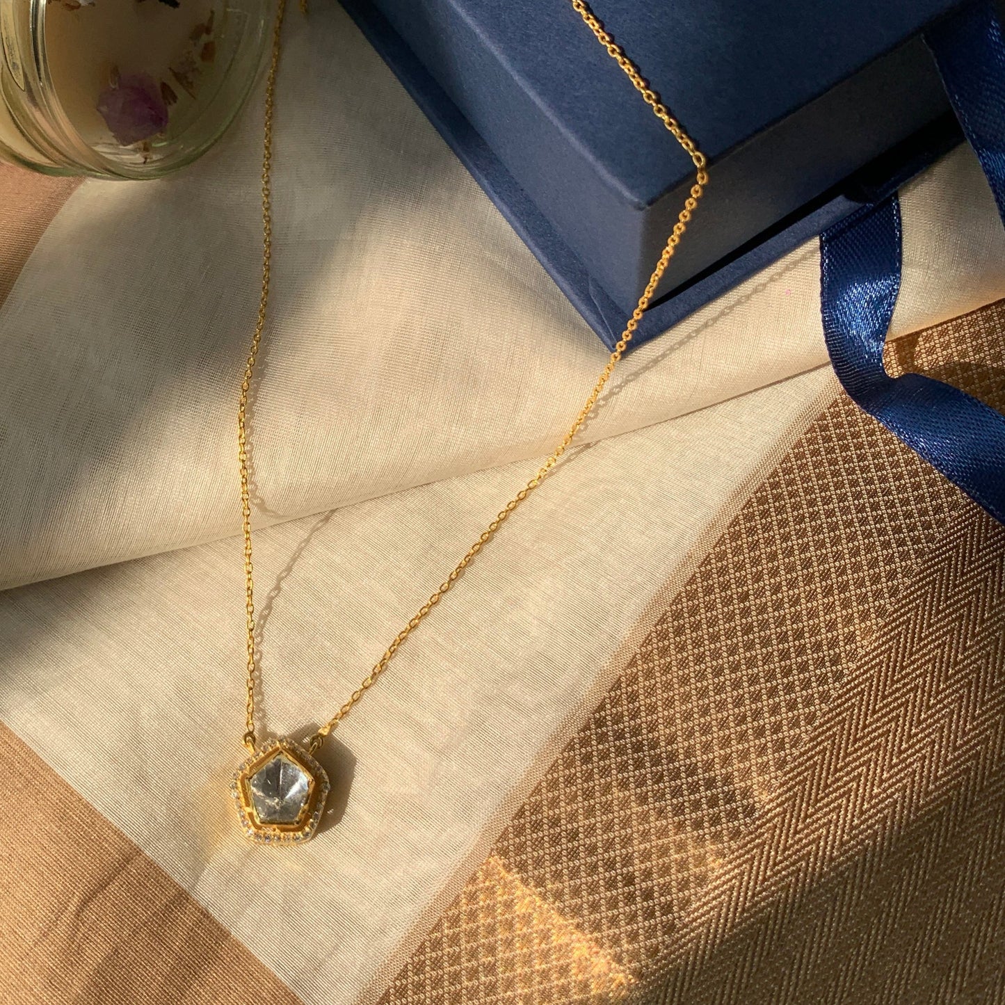 Pentagon Polki Pendant