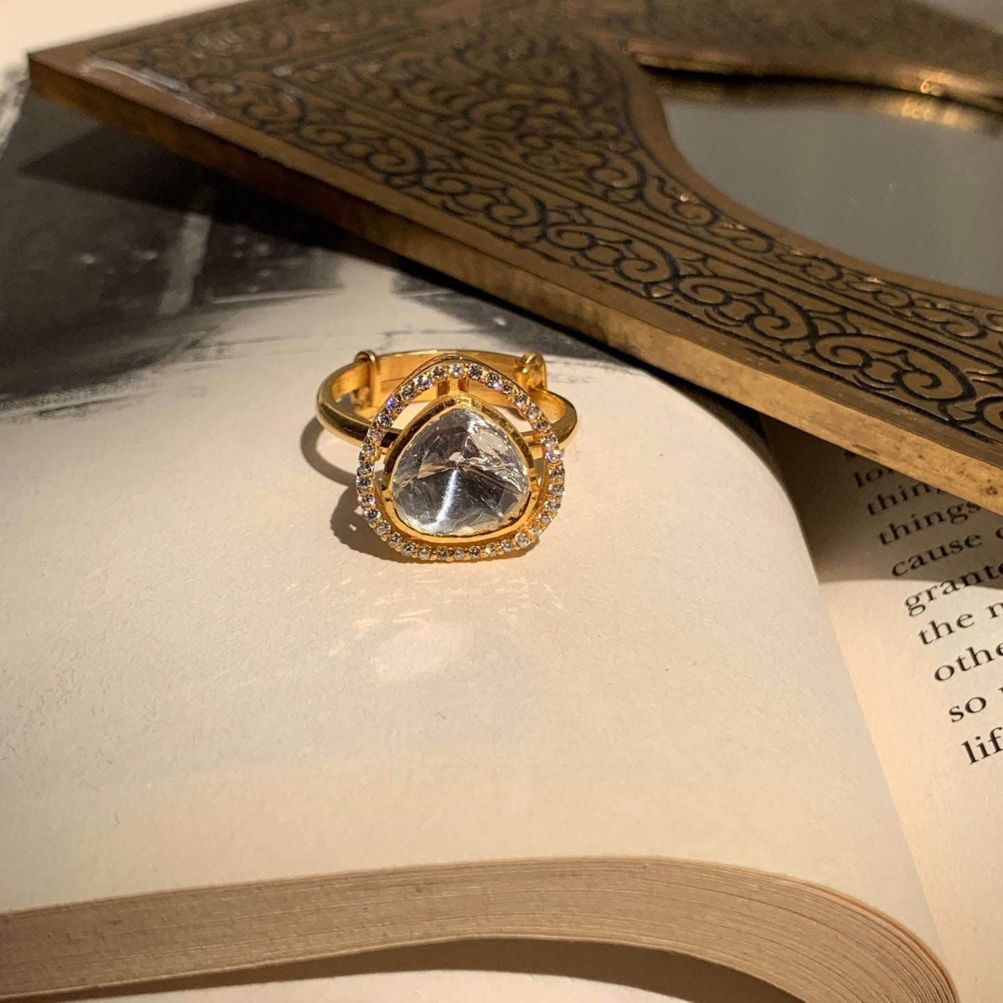 Classic Solitaire Polki Ring