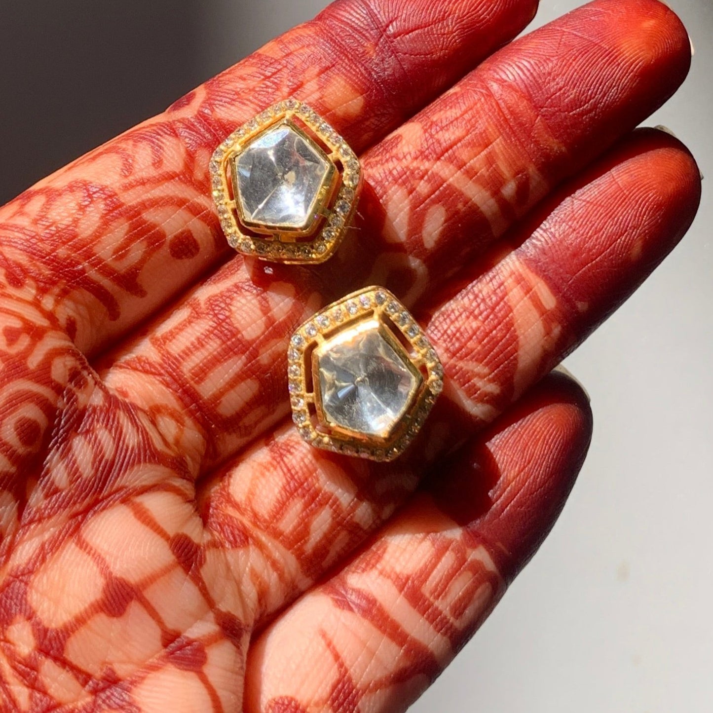 Pentagon Polki Earrings