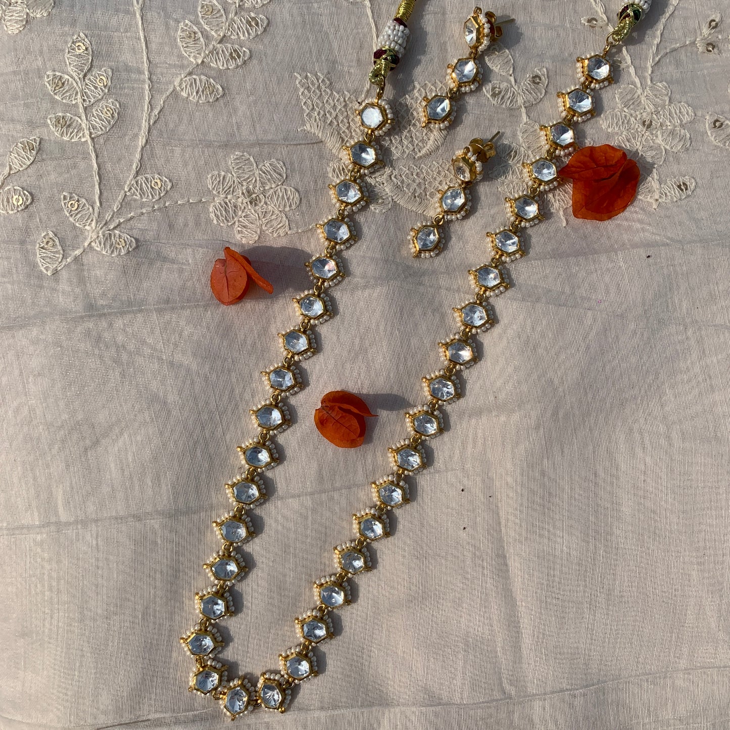 Shiza Long Pearl Necklace Set
