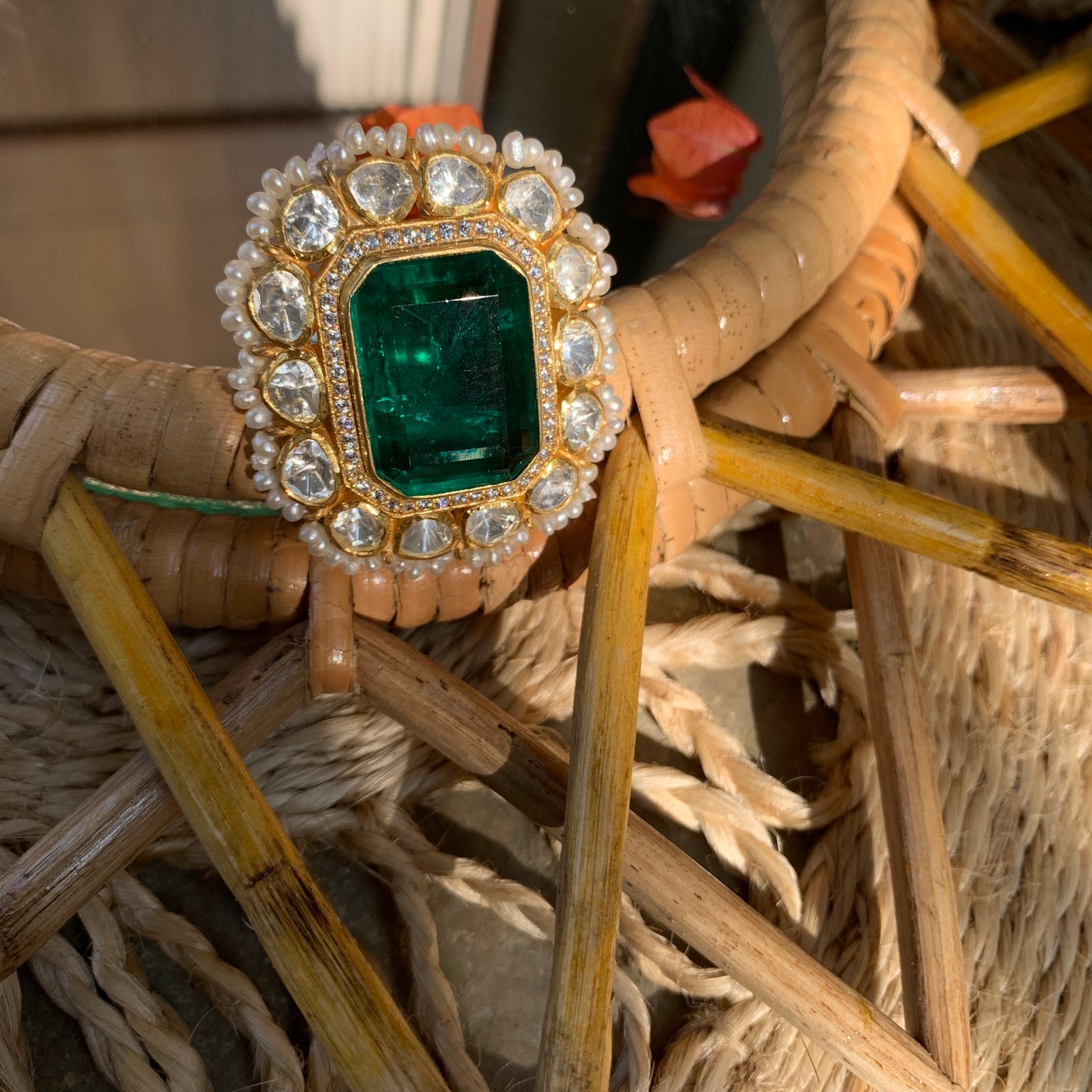 Polki Emerald Ring