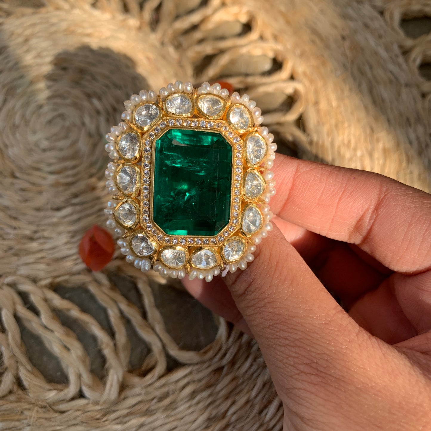 Polki Emerald Ring