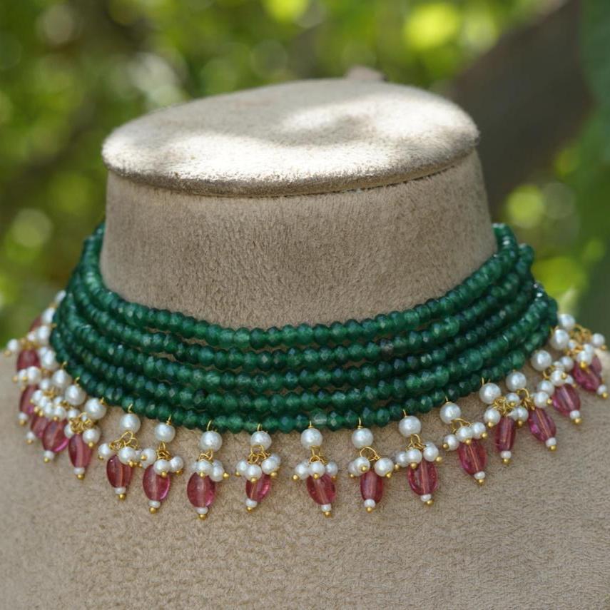 Pink Drops Pearl Choker