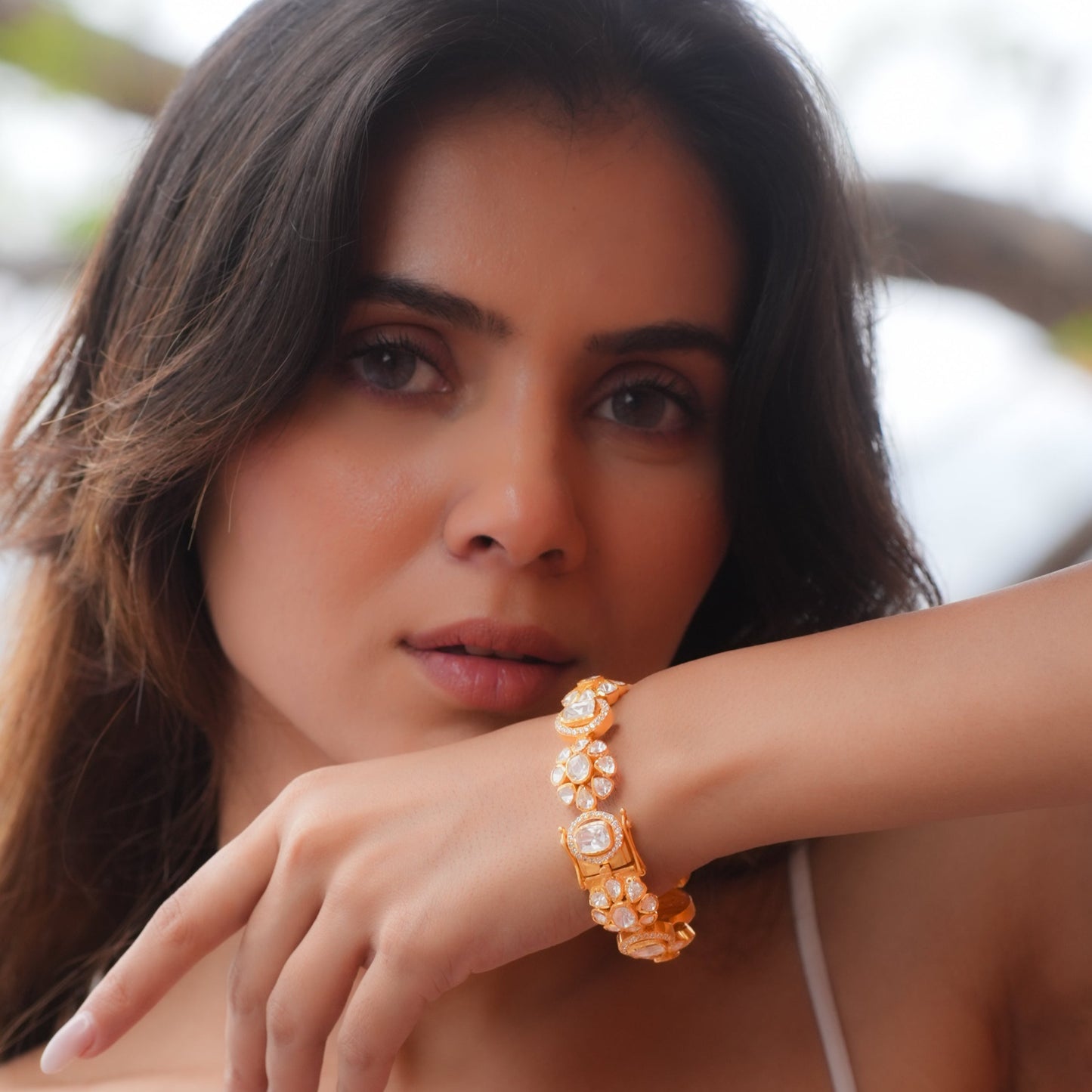 Floral Polki Bangle