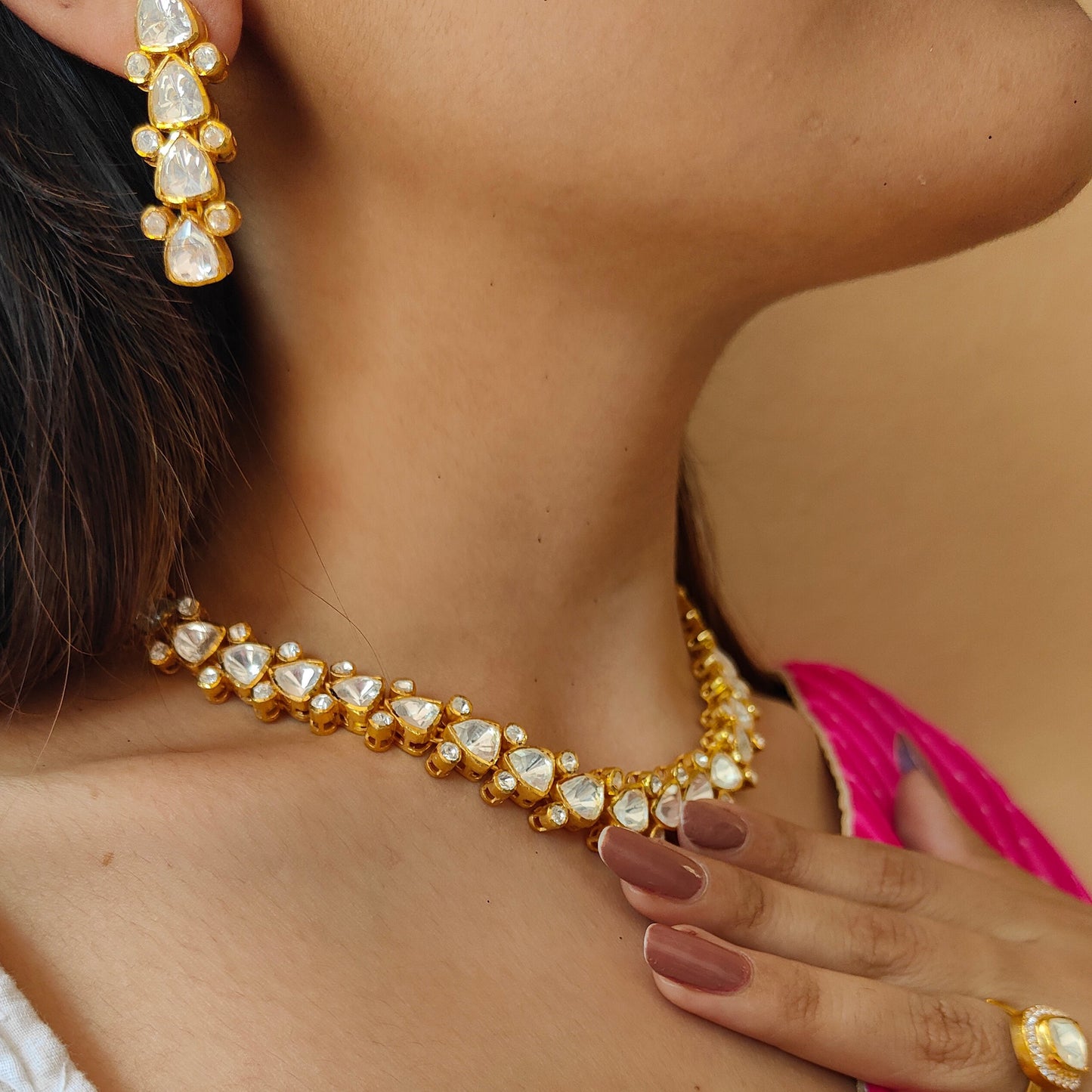 Delicate Polki Necklace