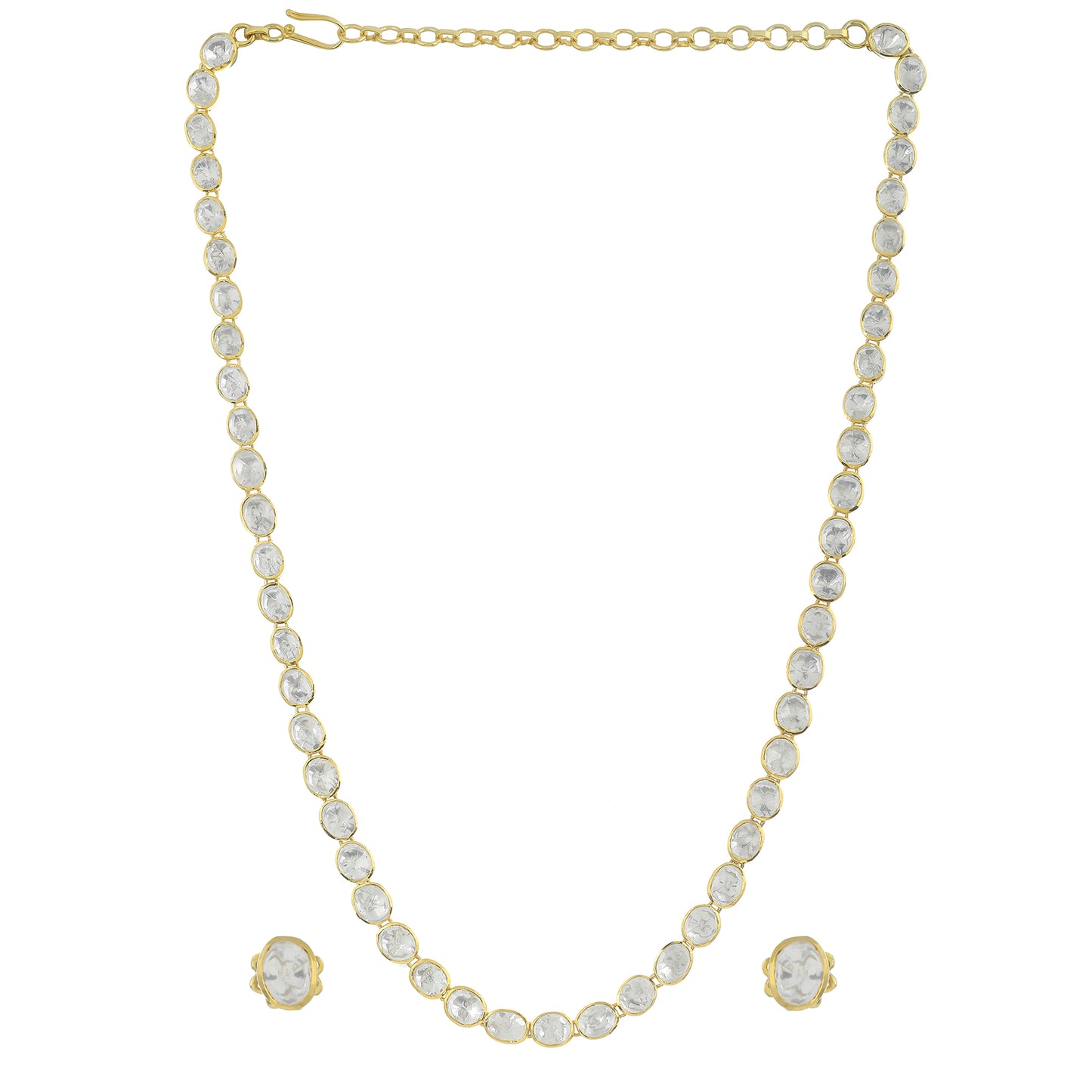 Single Line Polki Necklace set