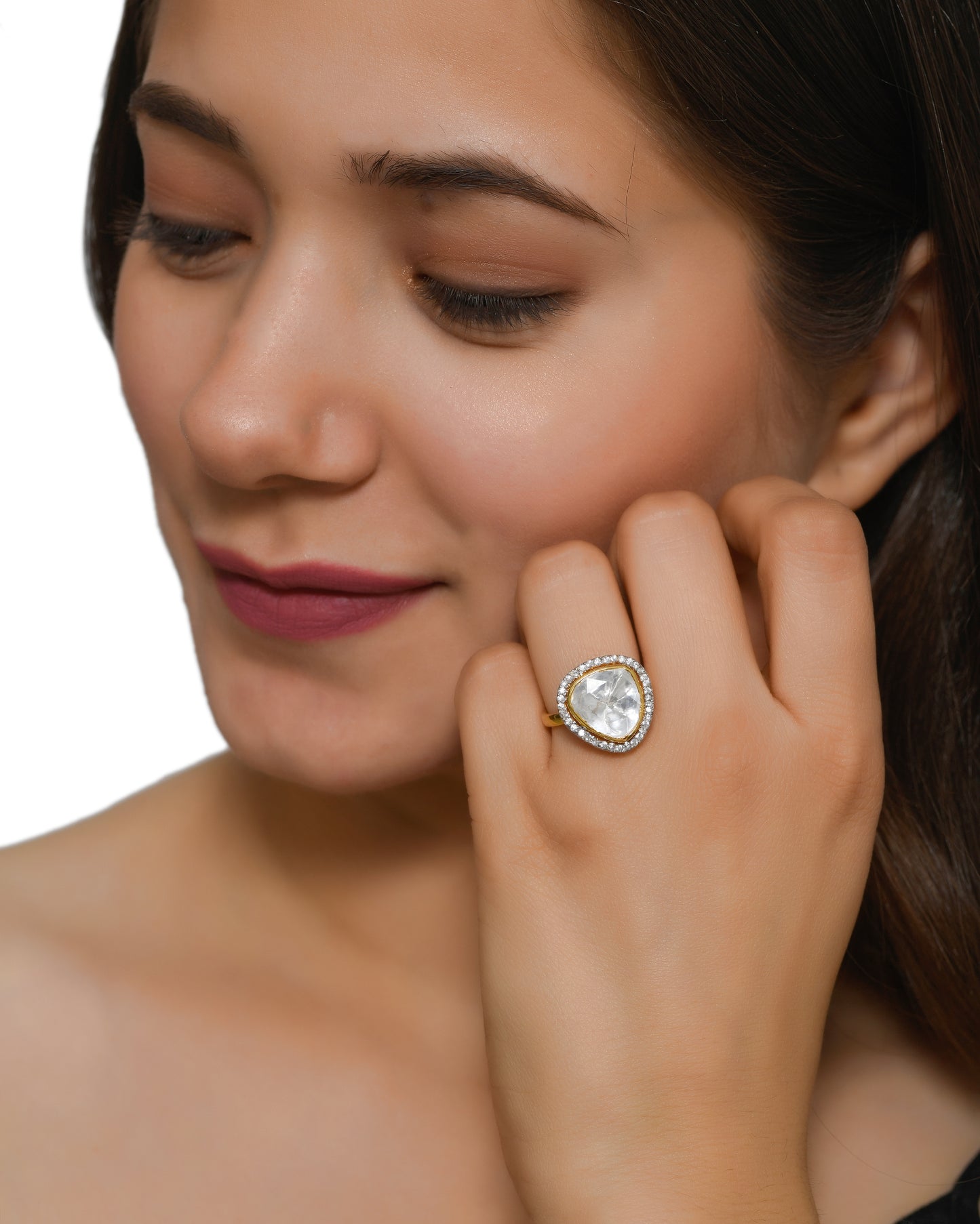 Classic Solitaire Polki Ring