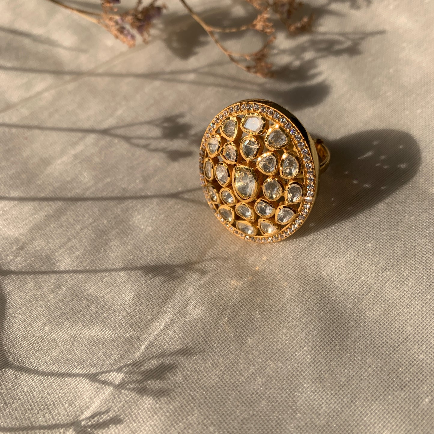 Oval Polki Ring