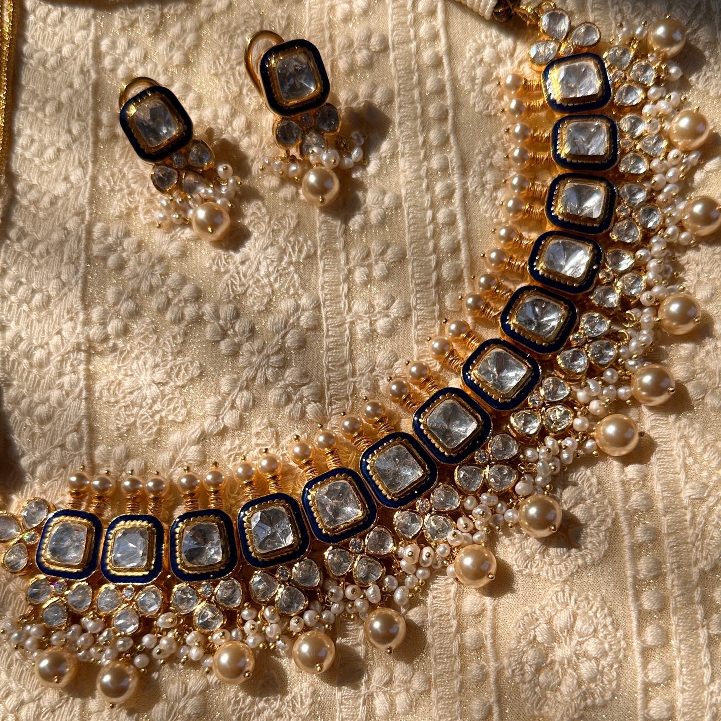 Blue Meenakari Choker Set