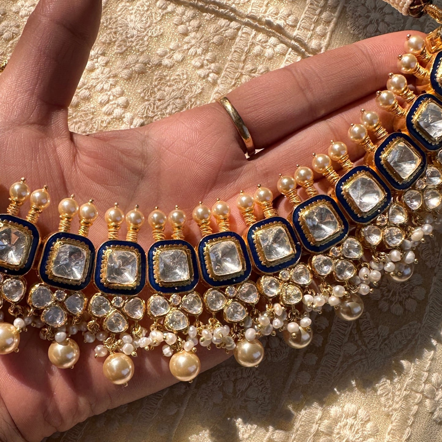 Blue Meenakari Choker Set