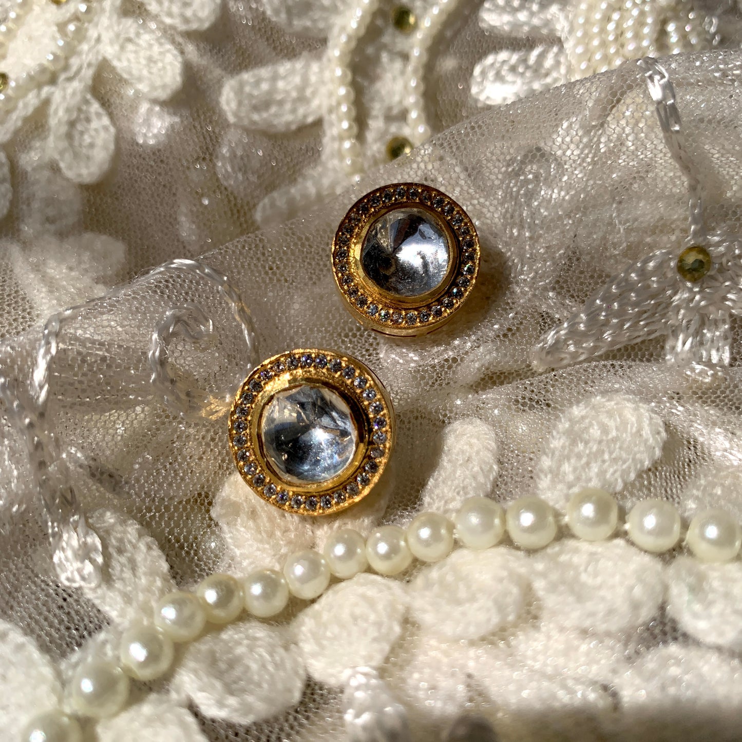 Round Polki Studs