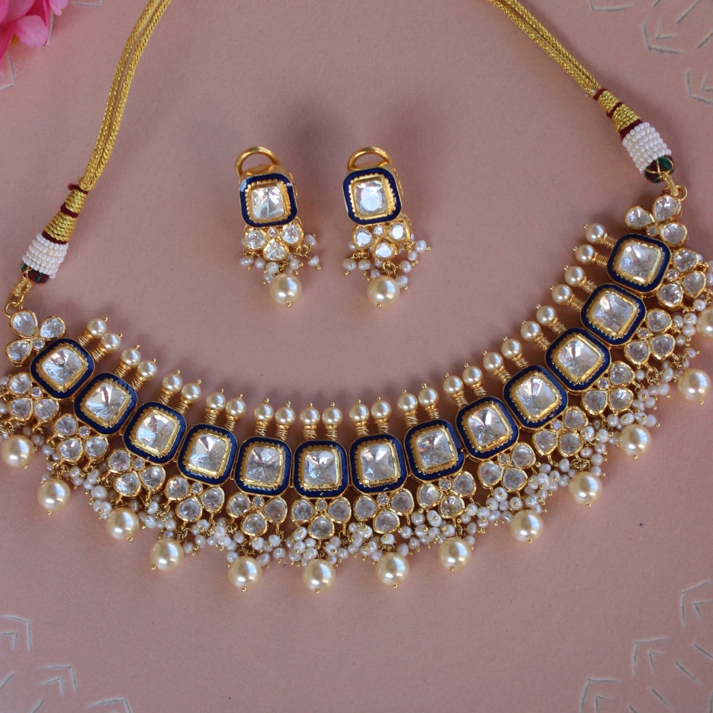 Blue Meenakari Choker Set