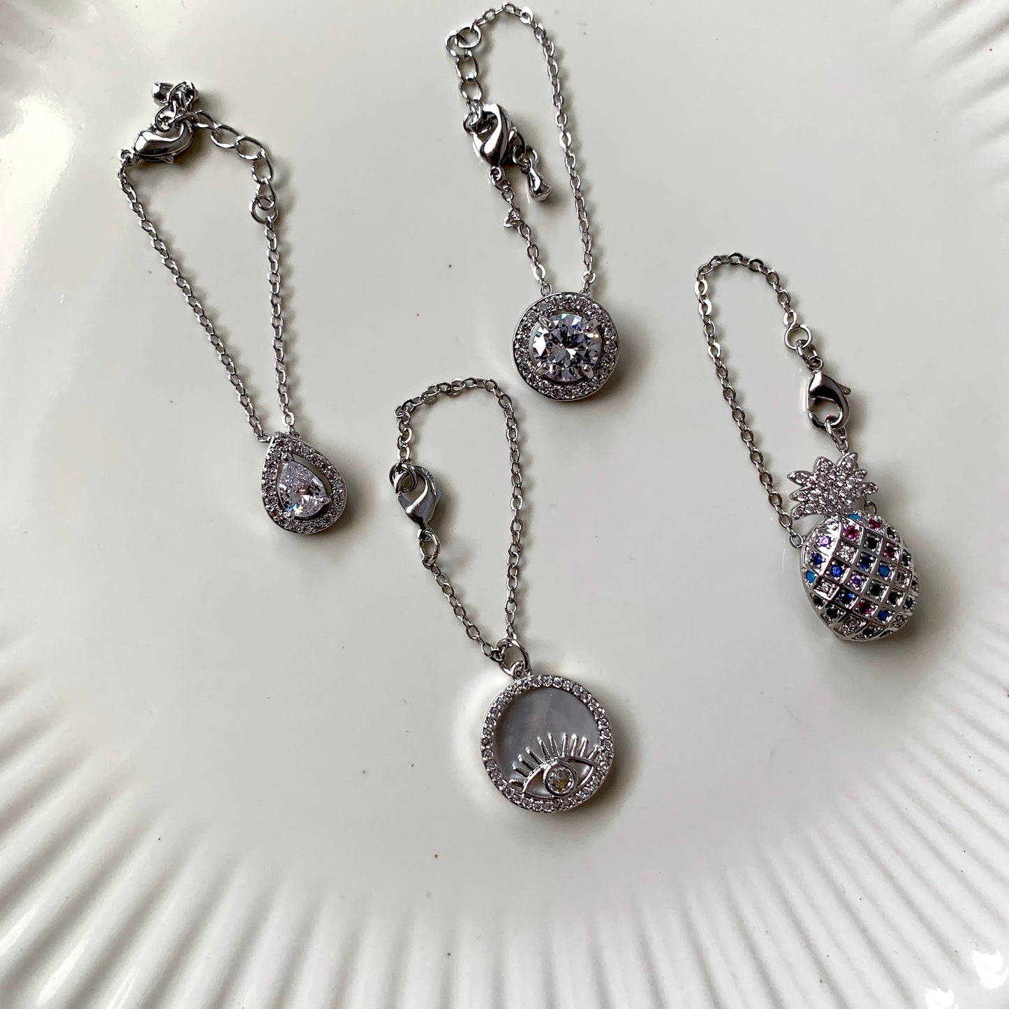 Pear Solitaire Watch Charm